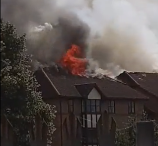 Firefighters are tackling the blaze