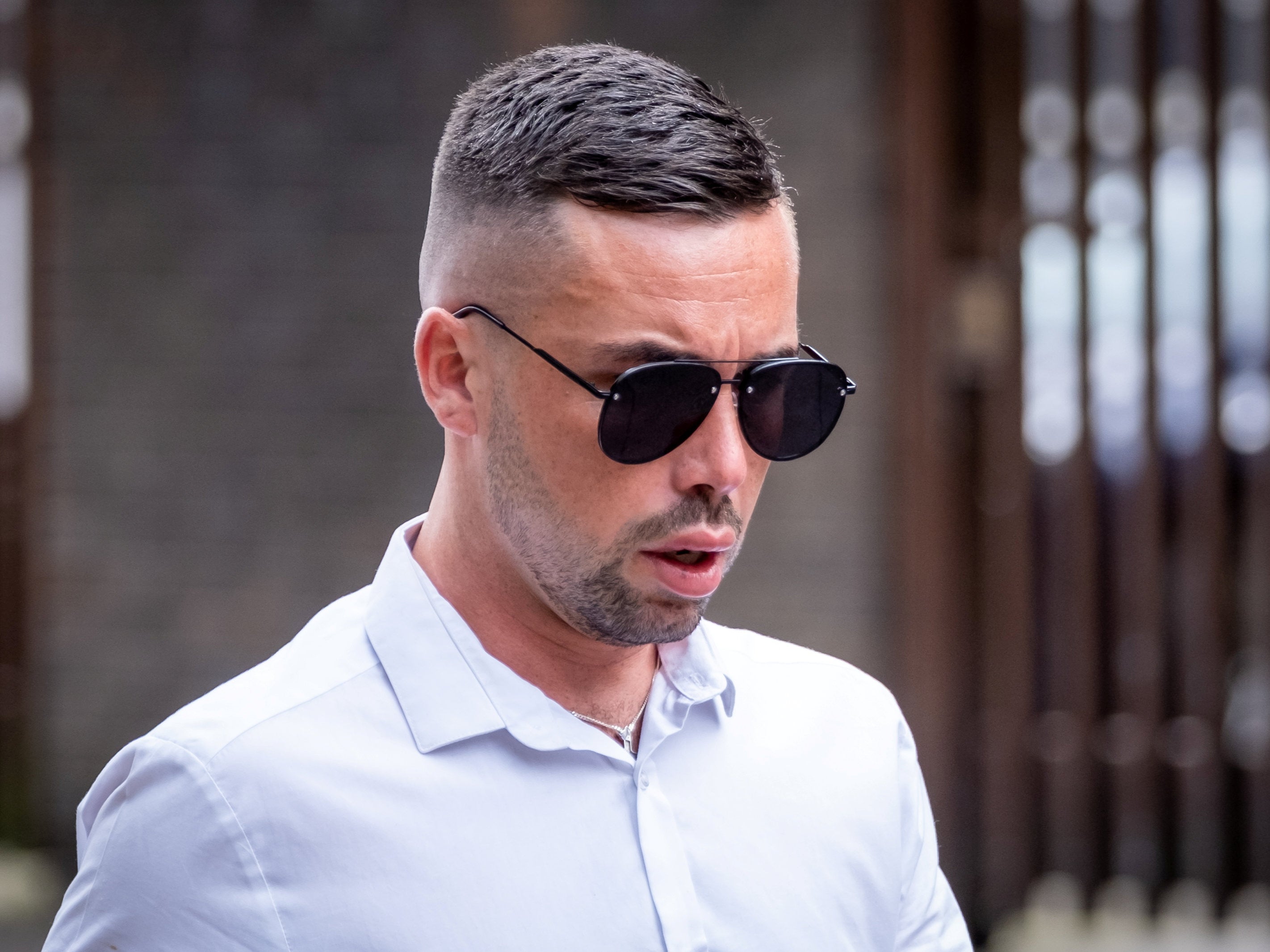 Sam Thompson, 26, arrives at Chelmsford Magistrates court on 8 June