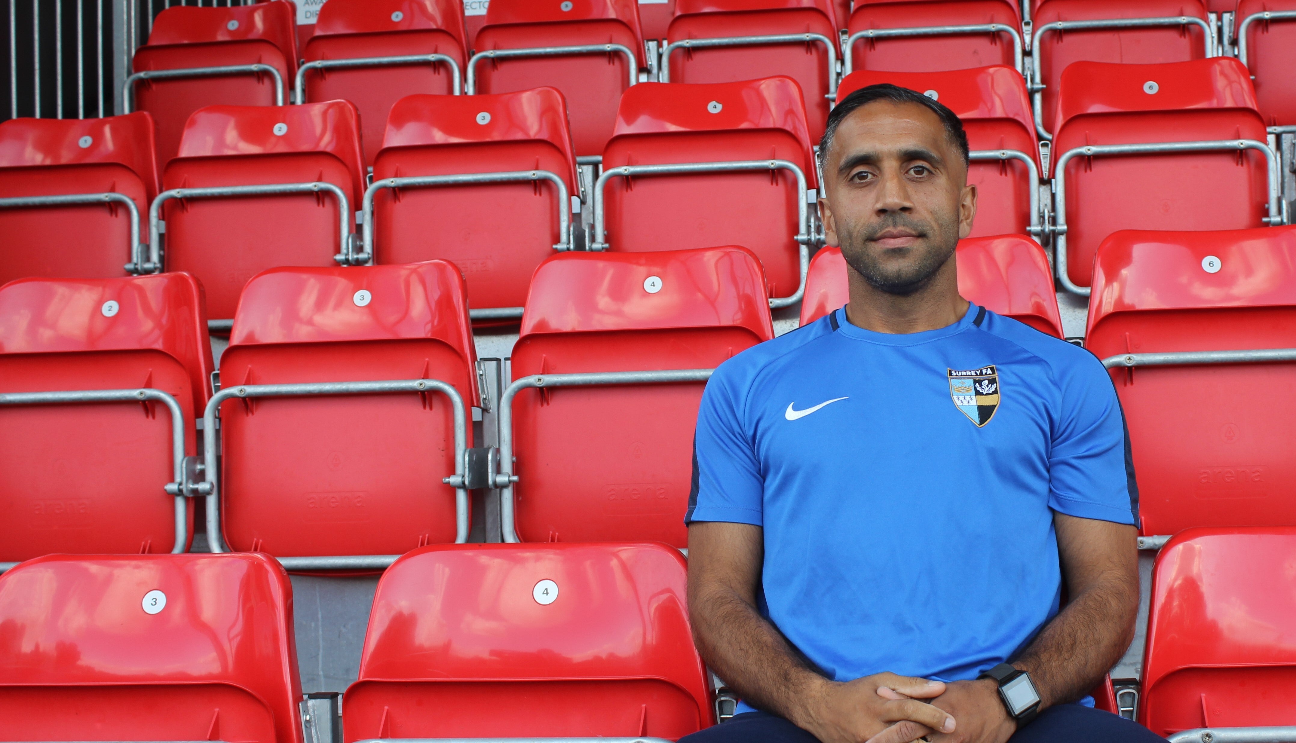 Riz Rehman, of the Professional Footballers’ Association, says there is ‘hidden talent’ in Asian communities (James Chadwick/Surrey FA Handout)