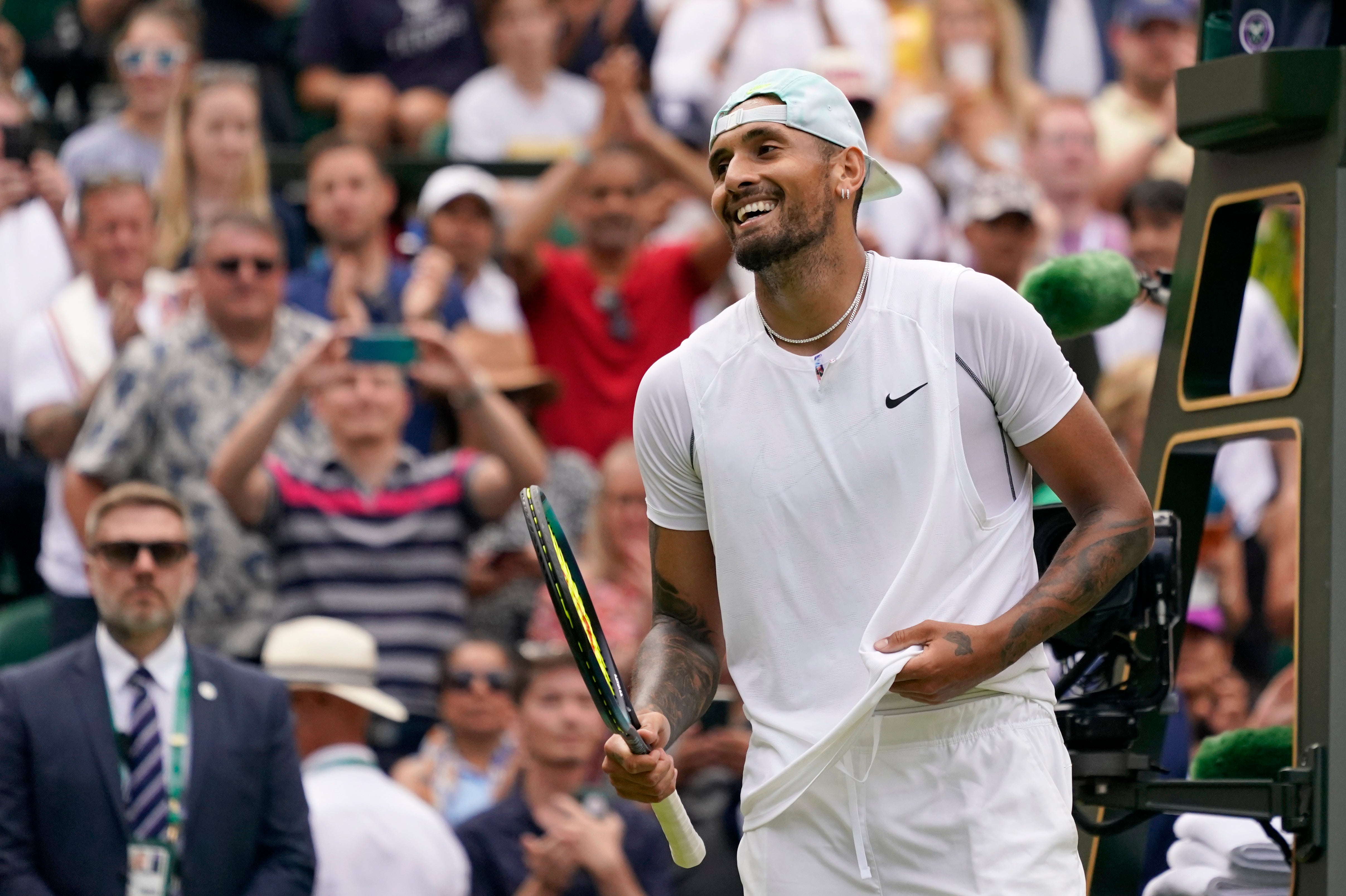 Australia's Nick Kyrgios celebrates