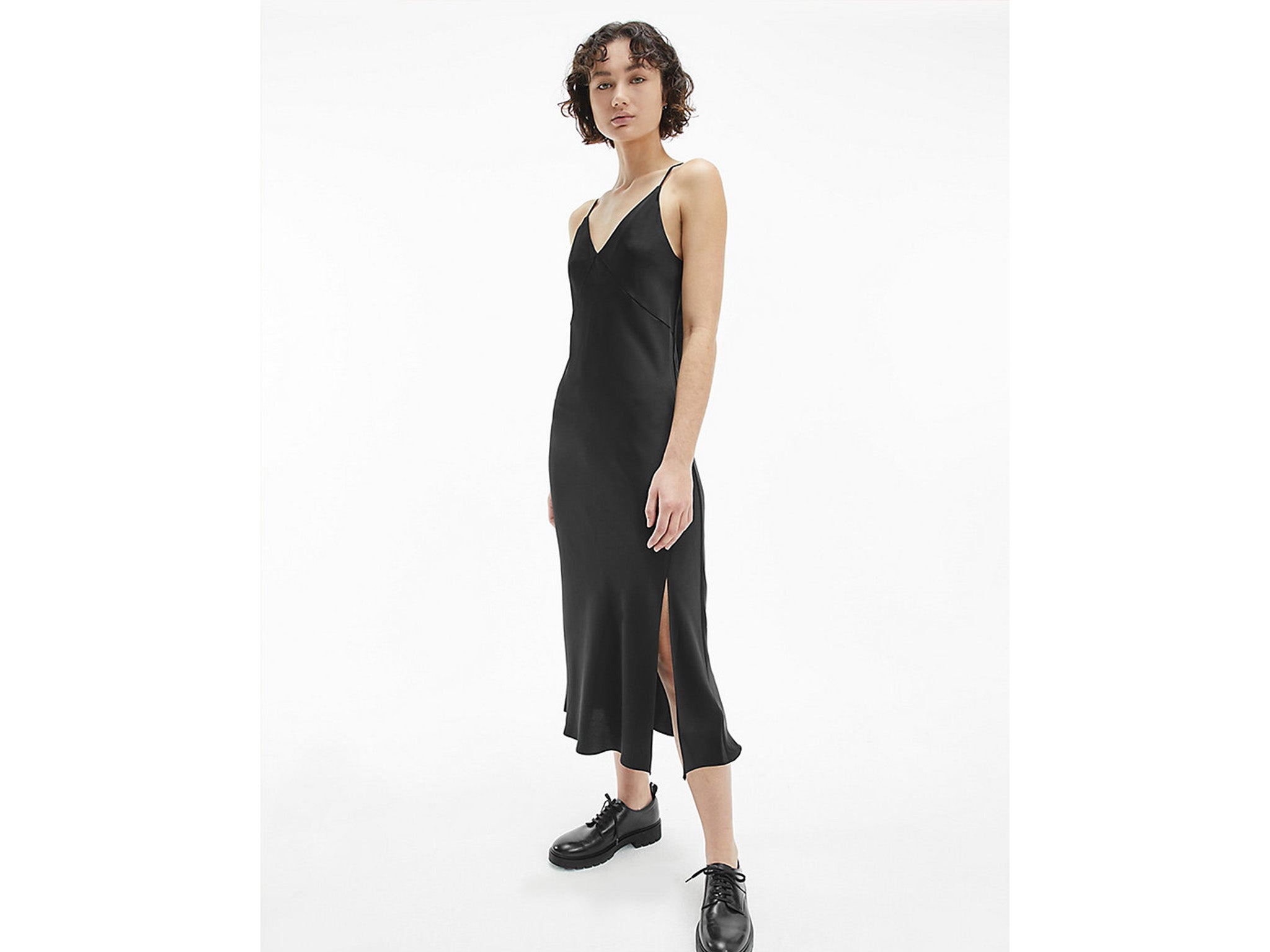 Calvin Klein satin midi slip dress 