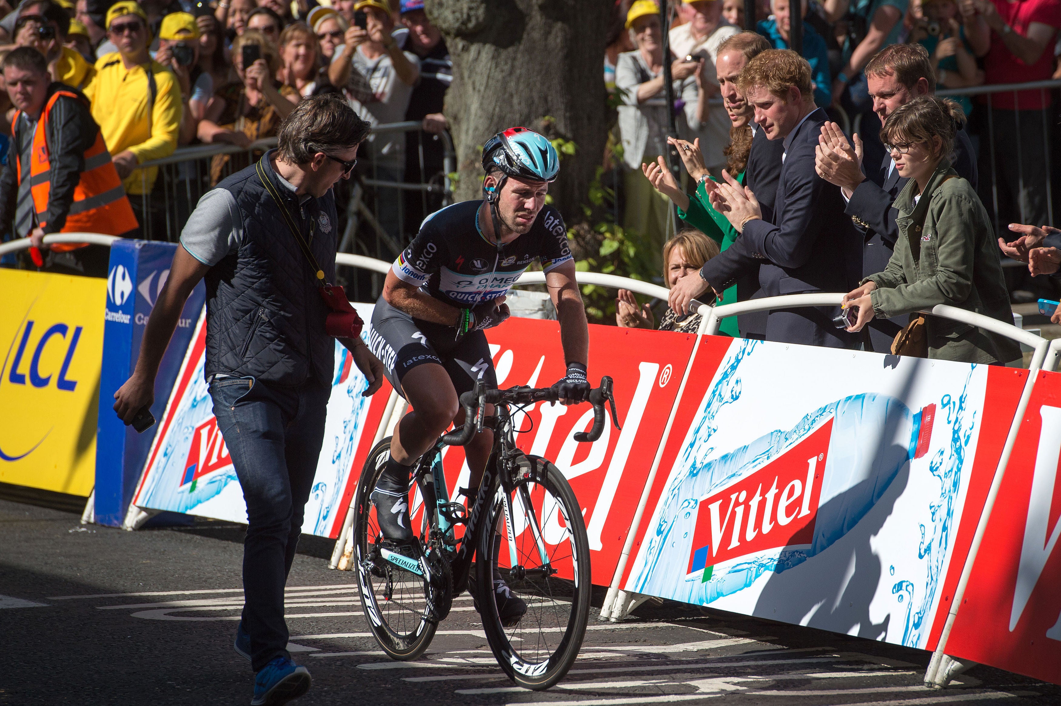 Mark Cavendish crashed out of the first day of the Tour de France in Yorkshire on this day in 2014 (Tim Ireland/PA)