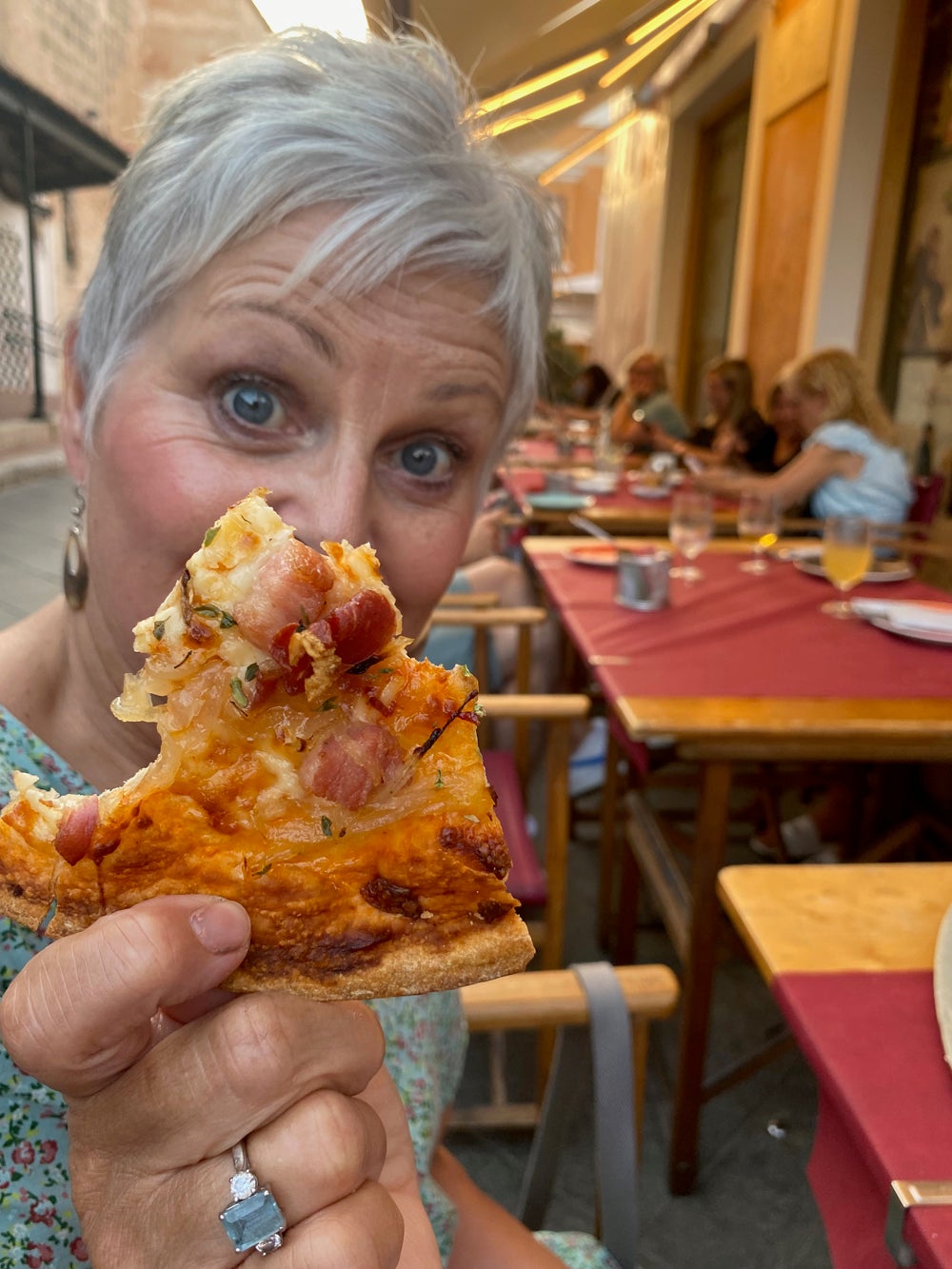 Jane enjoying pizza in Menorca in June 2022 (Collect/PA Real Life)