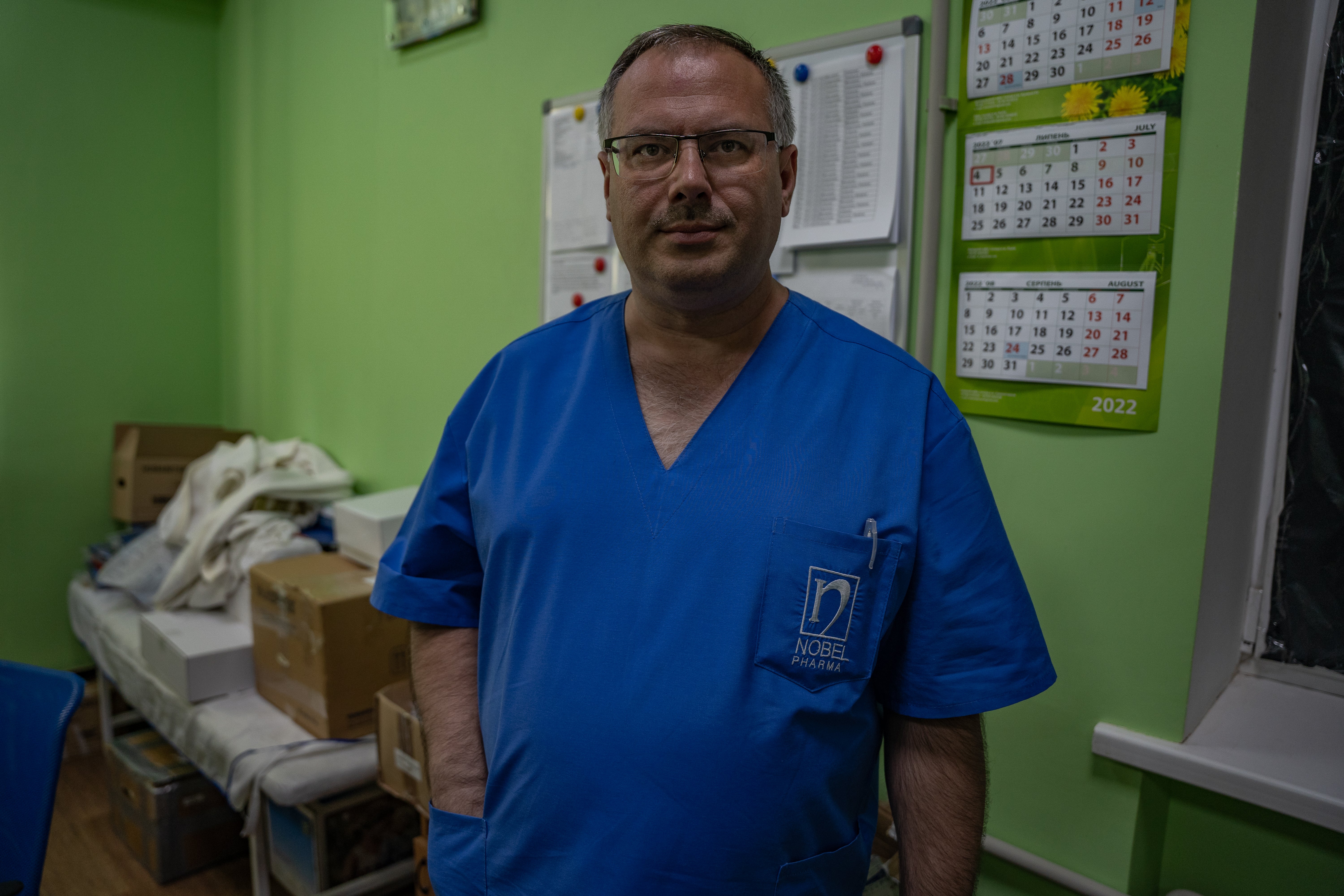 Vitali, a trauma doctor in Kramatorsk, says the hospital he works at is reduced to using household hand-drills on patients