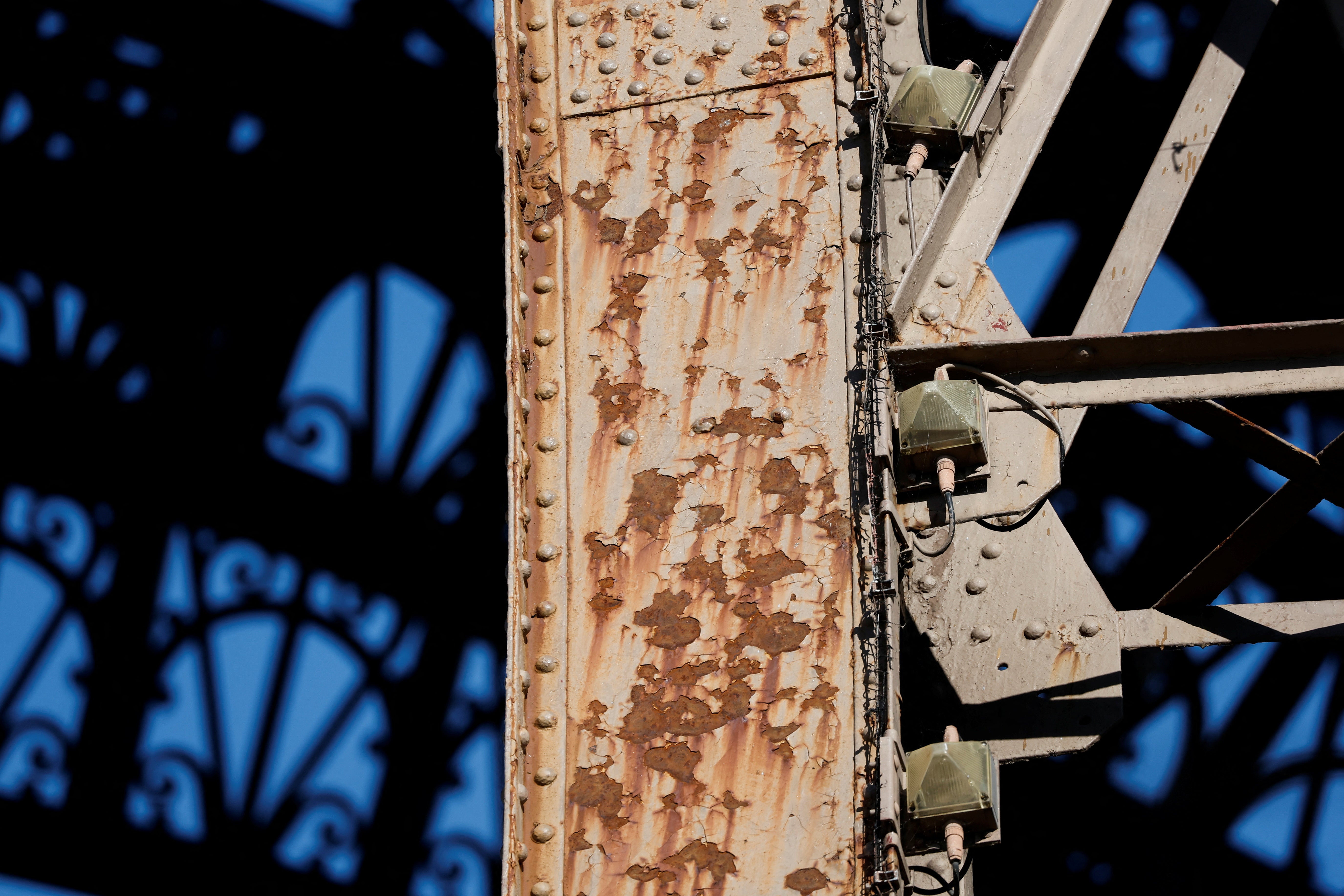 Rust is seen on the Eiffel tower, as reports emerge that the monument is an ‘emergency’ situation