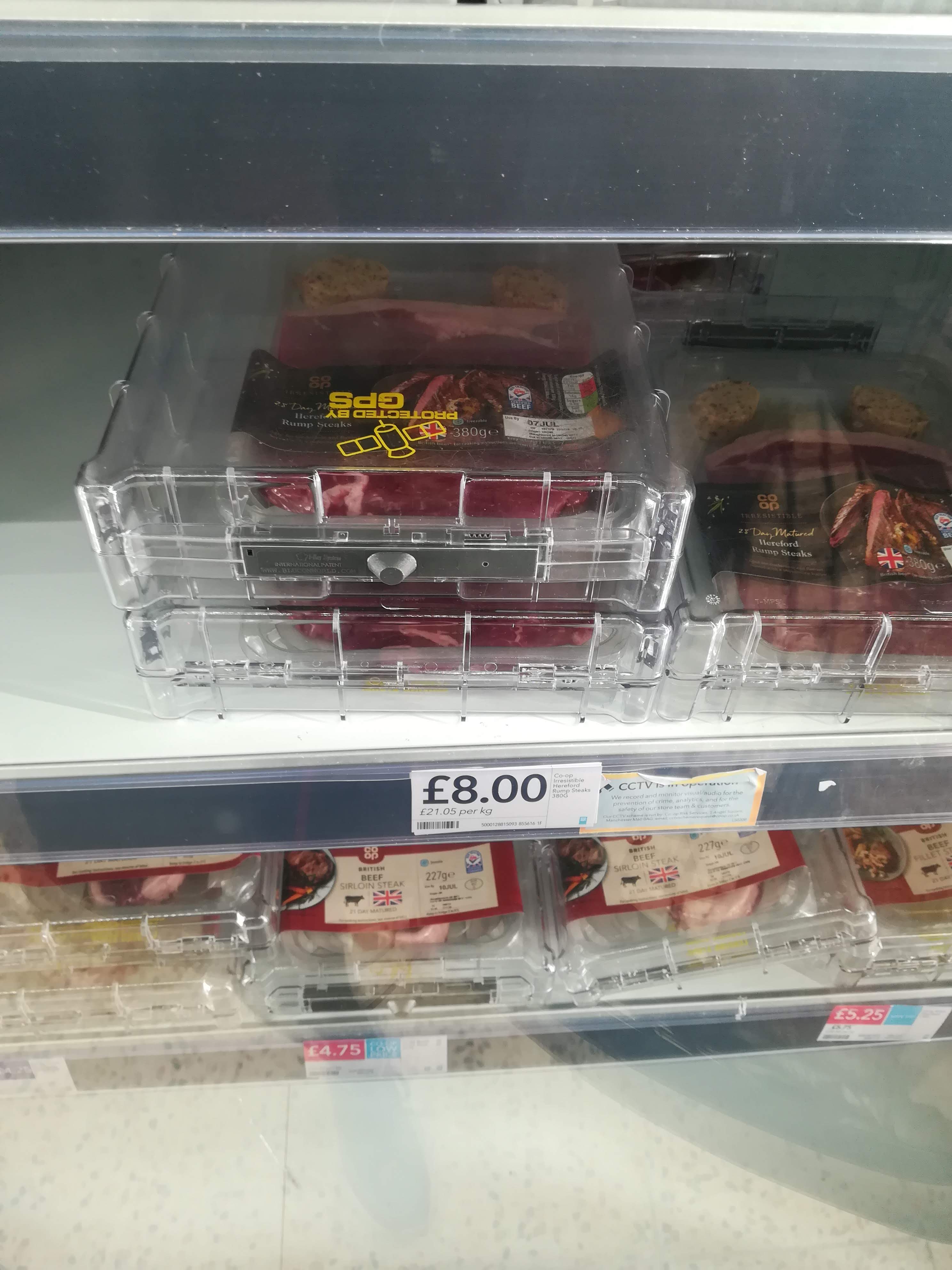 £8 lamb chops enclosed in a security tag