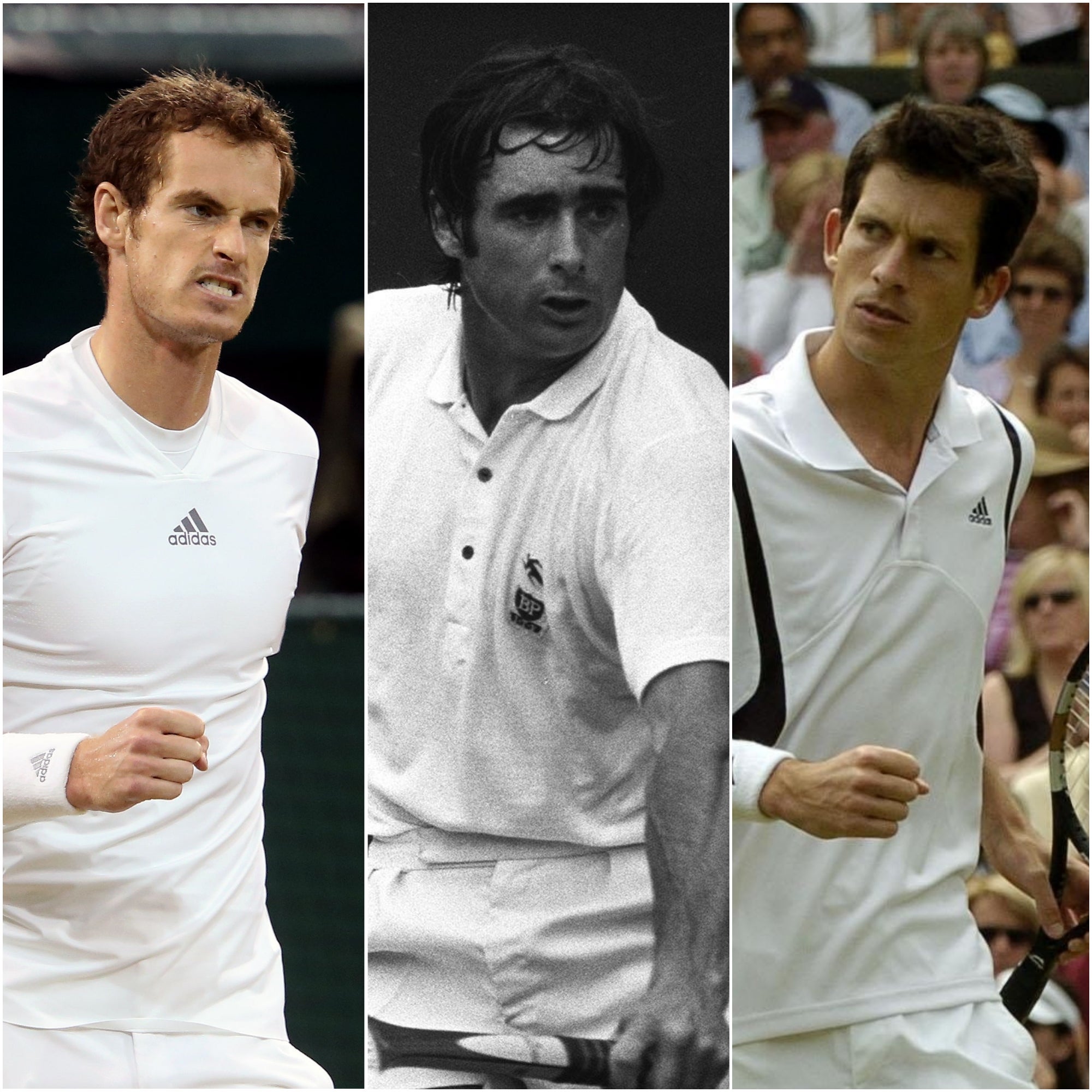 Andy Murray, Roger Taylor and Tim Henman (PA)