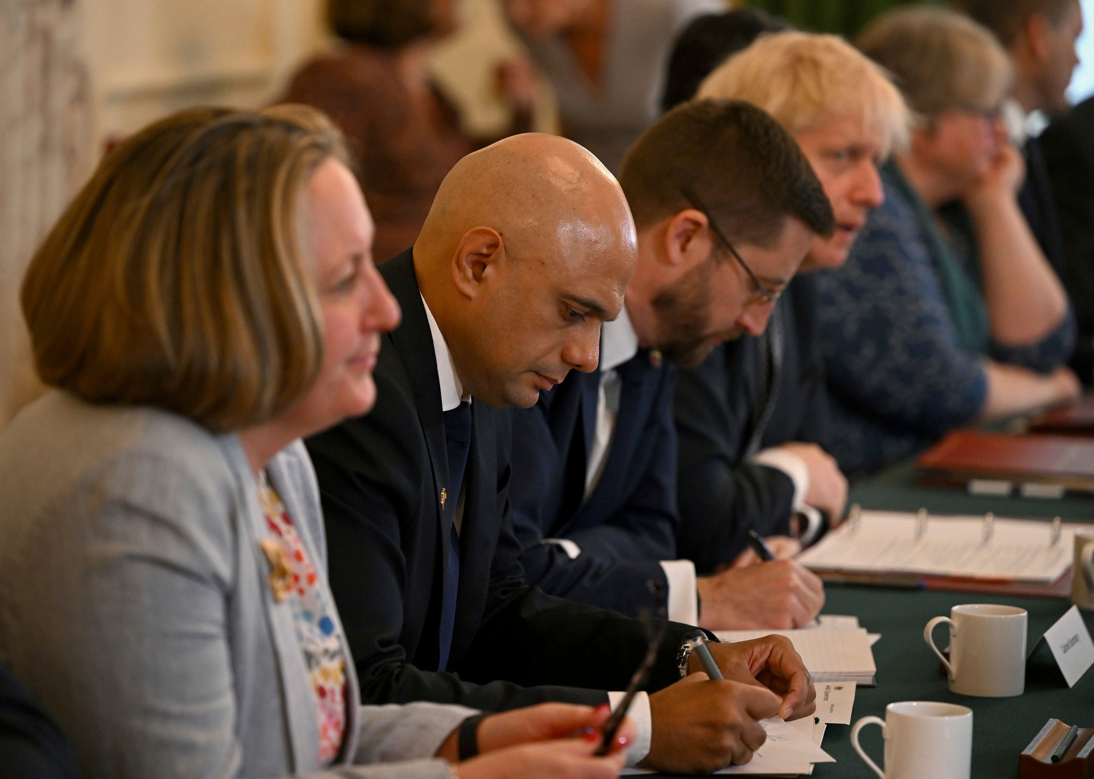 Sajid Javid at a gloomy cabinet office before he quit his post