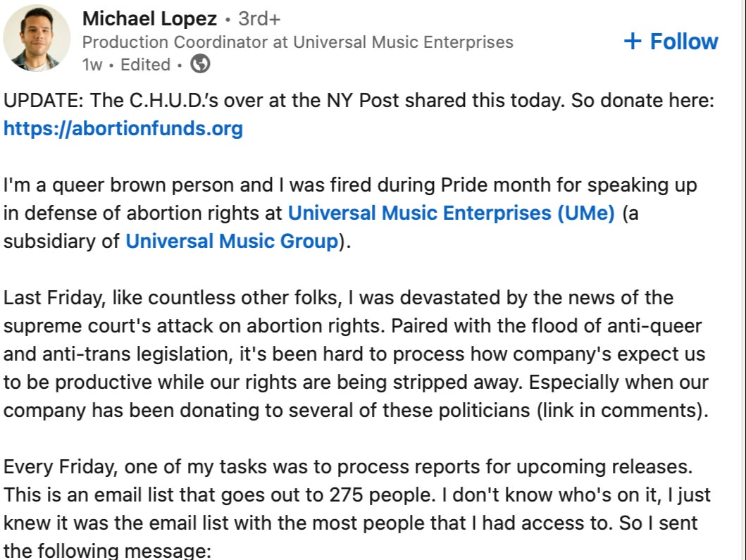 Employee sparks debate after getting fired for refusing to work