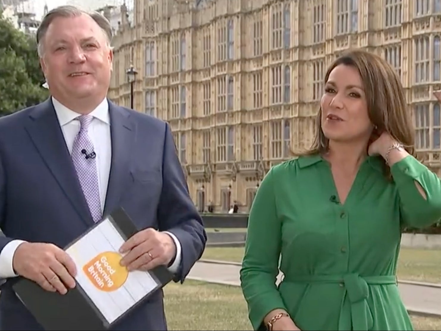 Ed Balls and Susanna Reid were distracted by ‘Bye Bye Boris’ song live on ‘GMB’