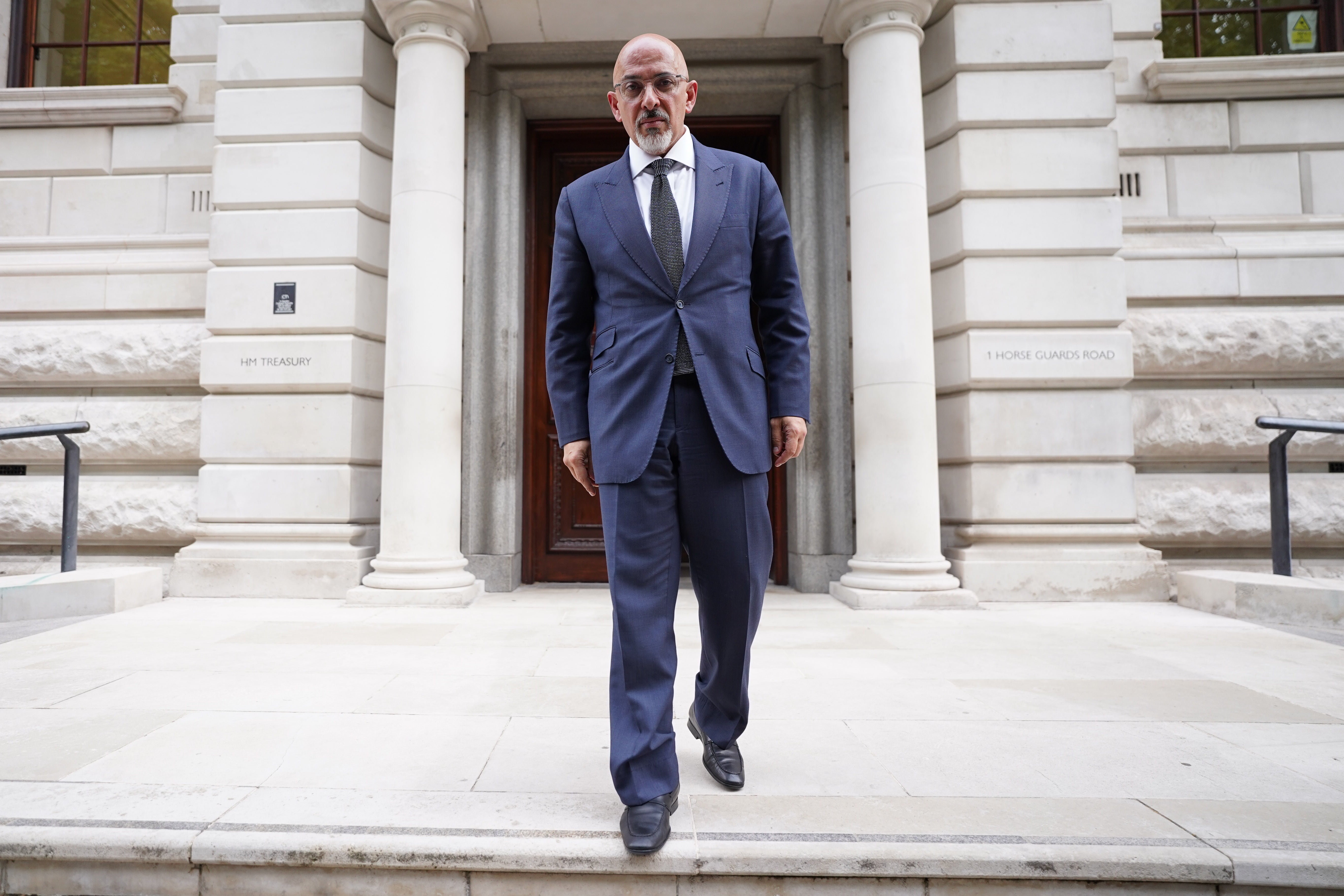 Chancellor Nadhim Zahawi outside the HM Treasury in Westminster