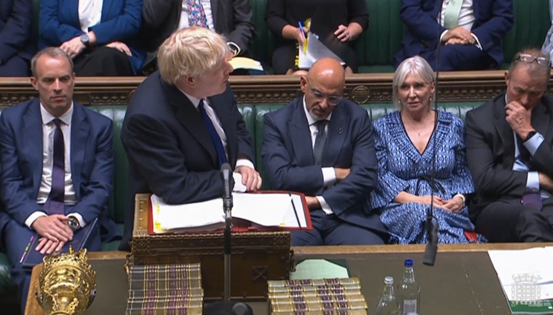 Prime Minister Boris Johnson speaks during Prime Minister’s Questions in the House of Commons, London. Picture date: Wednesday July 6, 2022.