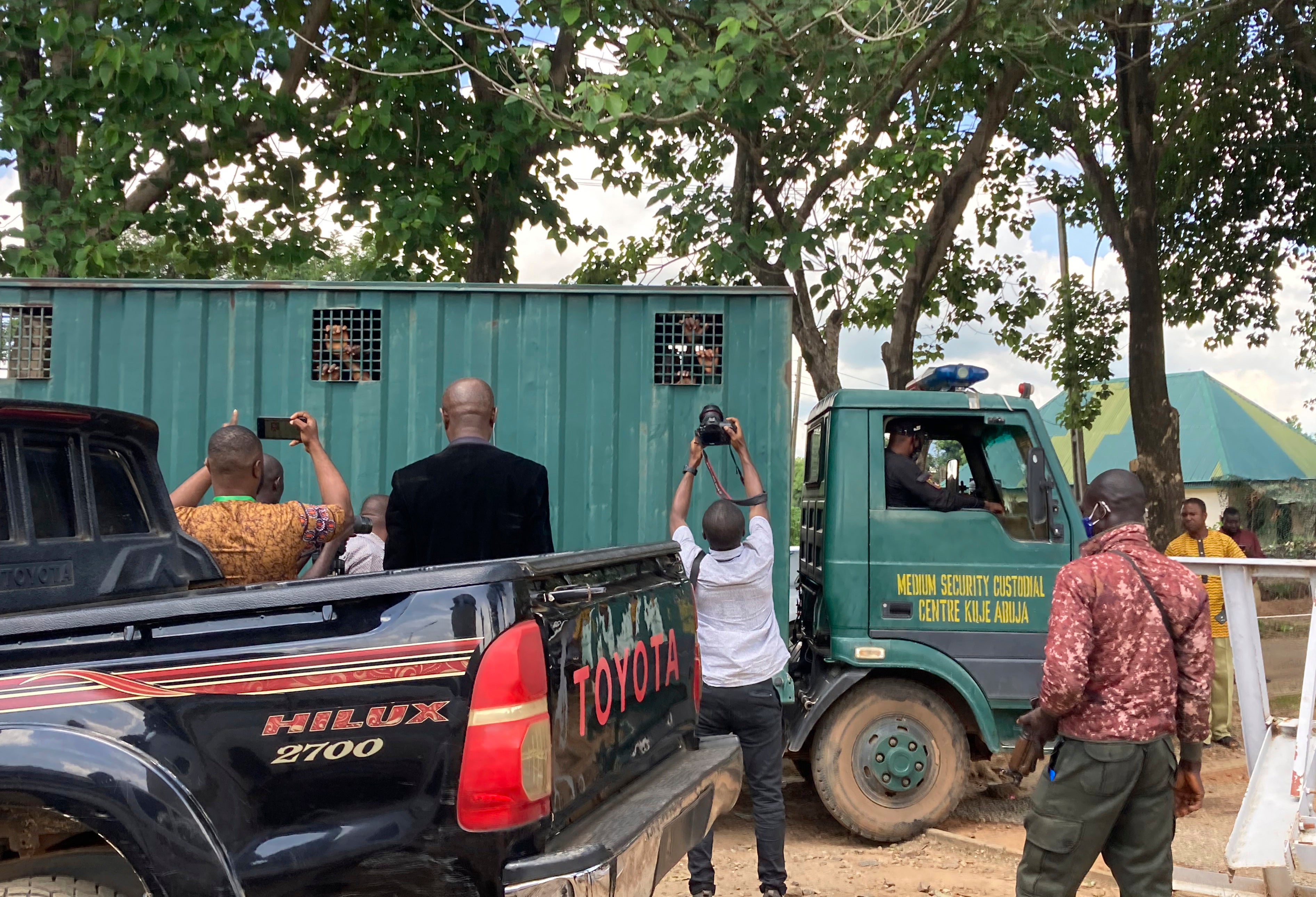 Some of the 300 inmates that were recaptured after escaping the prison