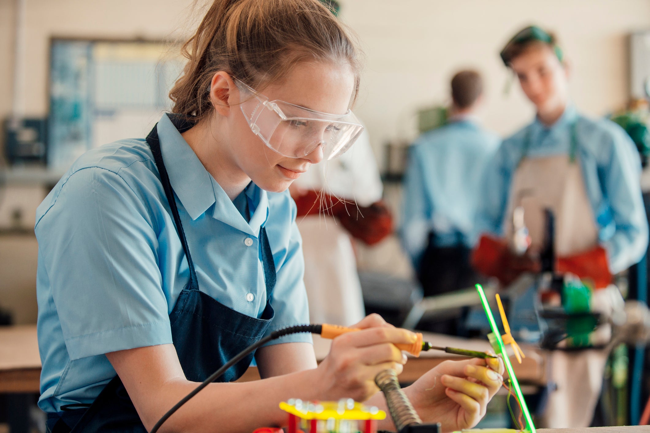 A student in a technology lesson (stock image)