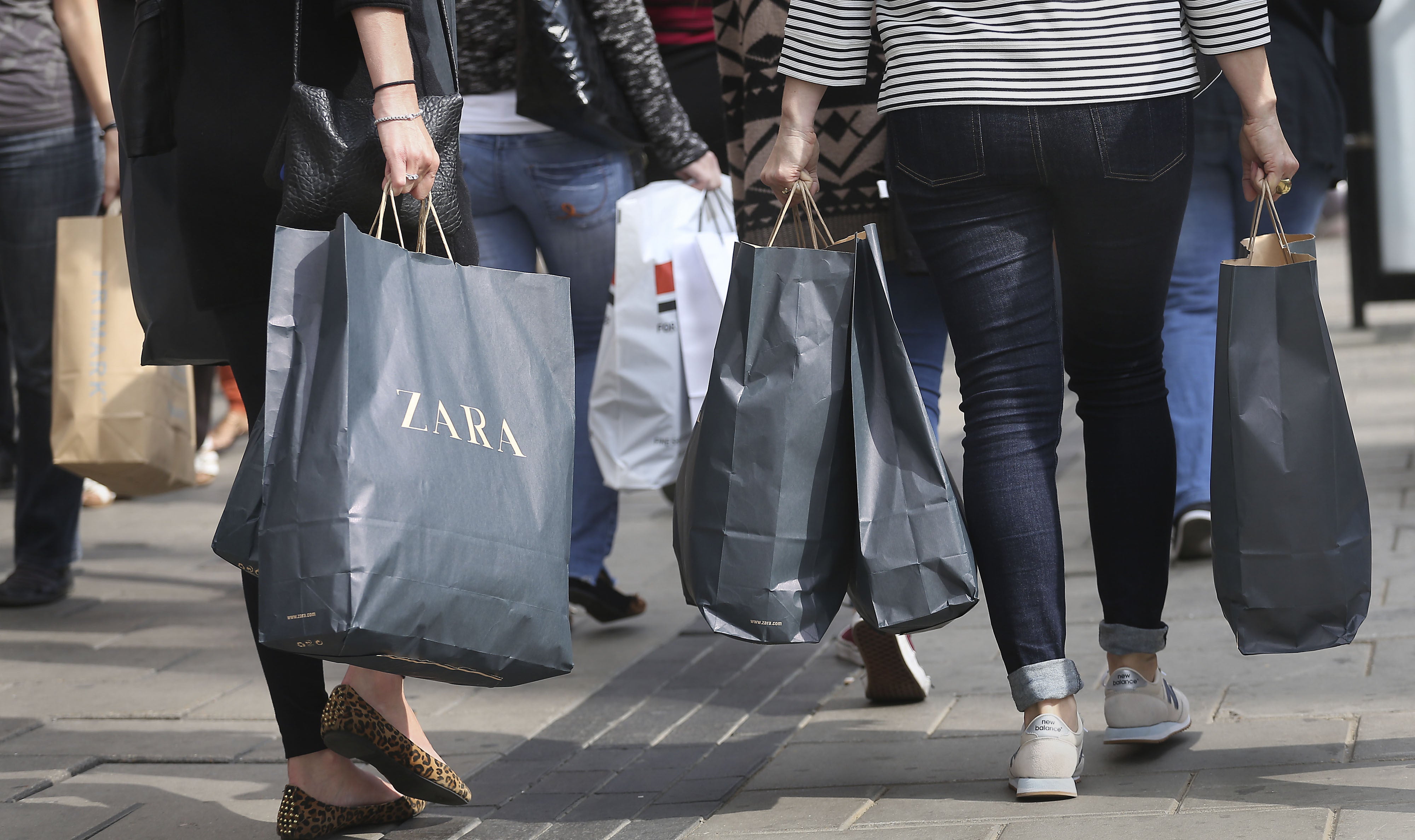 Shopper footfall is set to remain below pre-pandemic 2019 levels for the foreseeable future as the cost-of-living crisis deepens and working from home becomes a permanent fixture, figures suggest (Philip Toscano/PA)