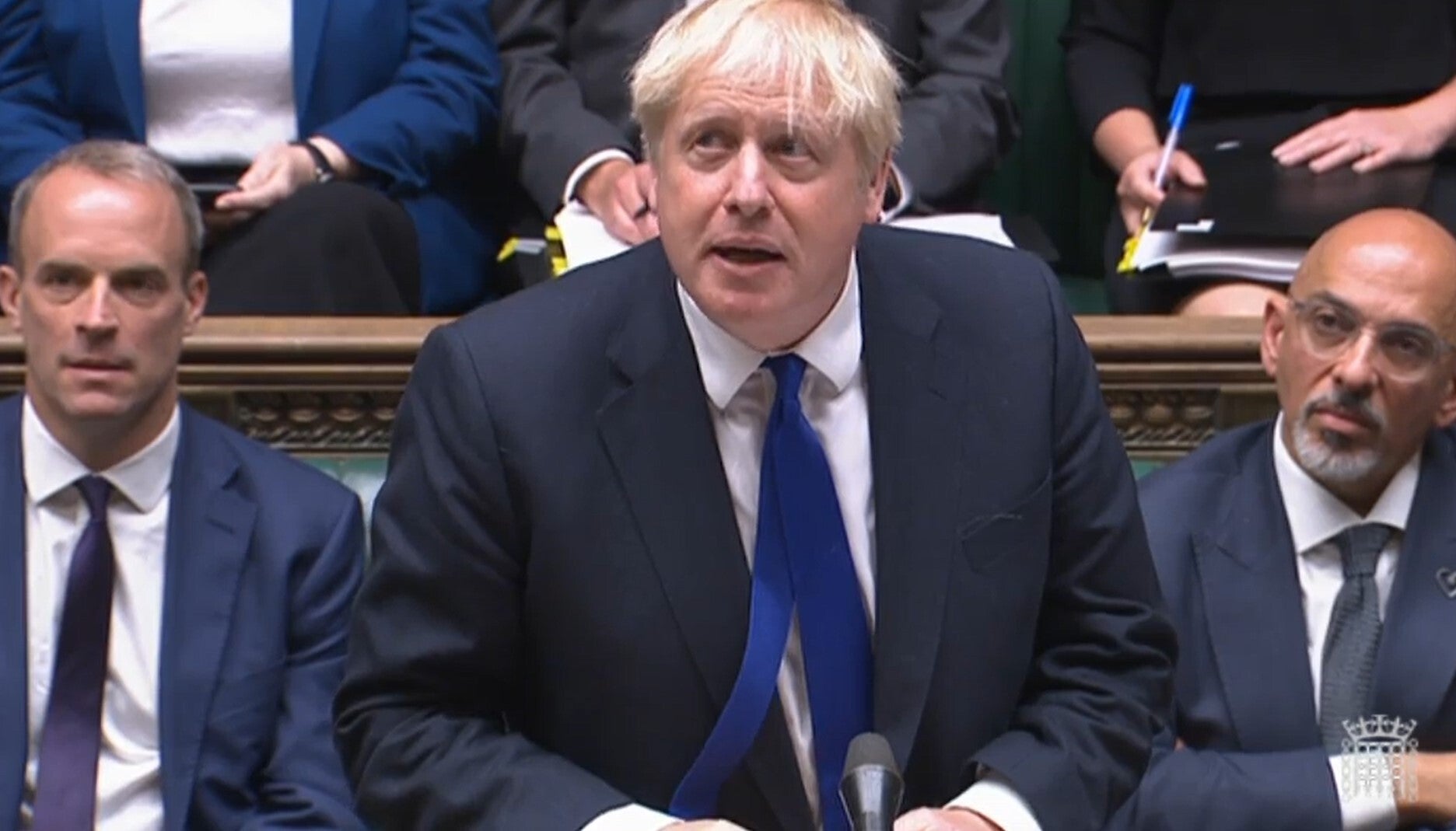 Boris Johnson during Prime Minister’s Questions in the House of Commons (House of Commons/PA)