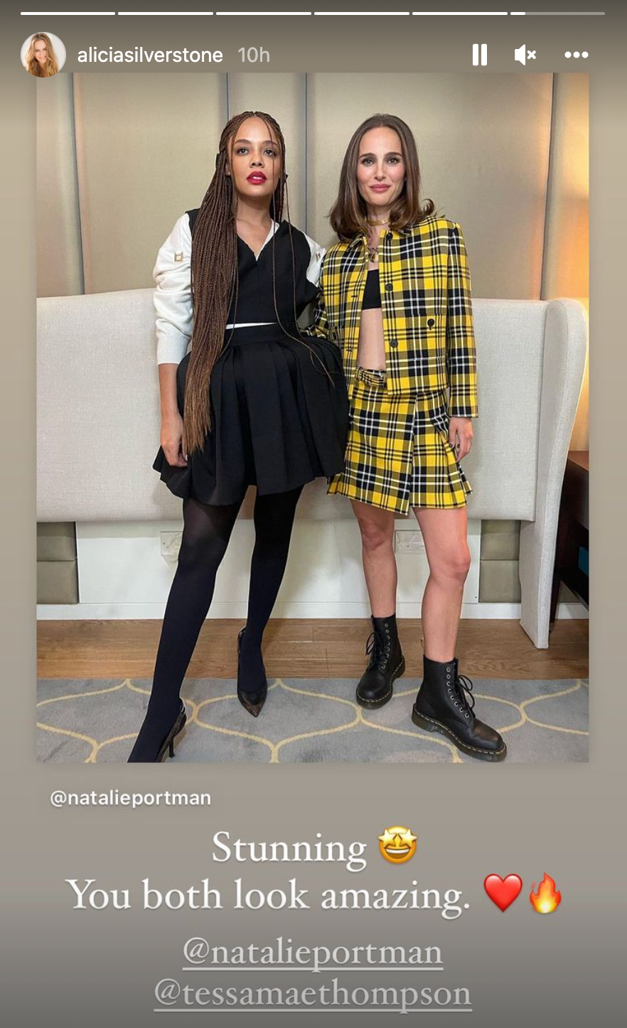 A screenshot from Alicia Silverstone’s Instagram Story