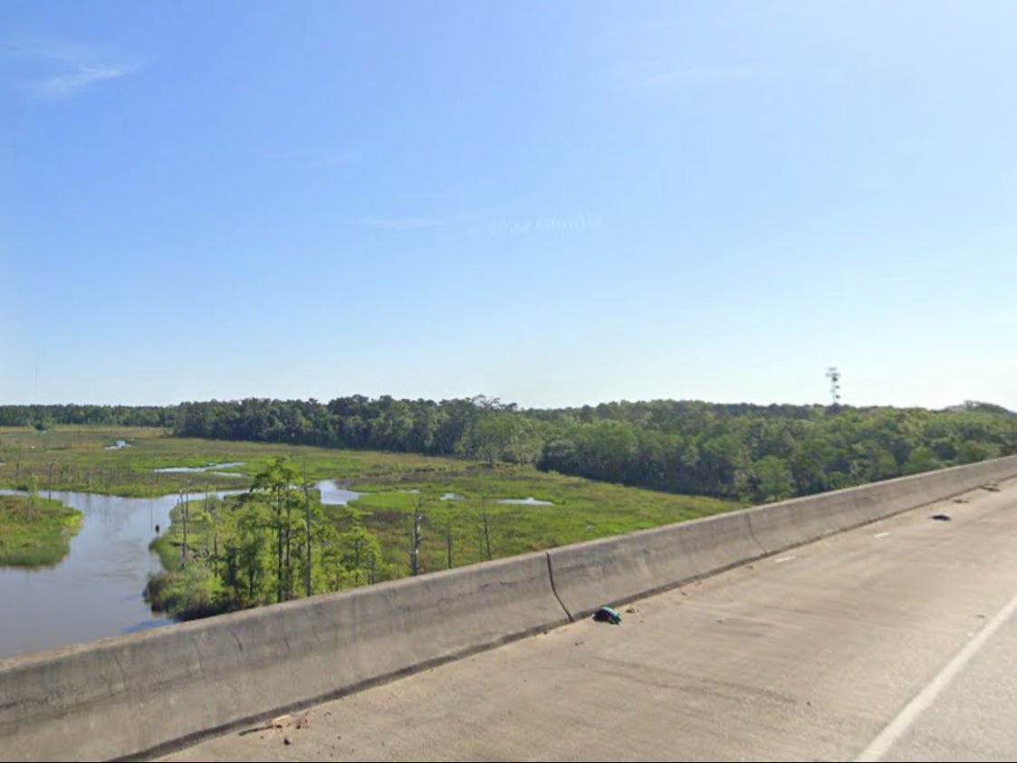 Near the scene of the incident in Moss Point, where a vehicle entered the water