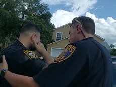 Moment Florida police officer is arrested for drunk driving on his way to work after downing three tall beers