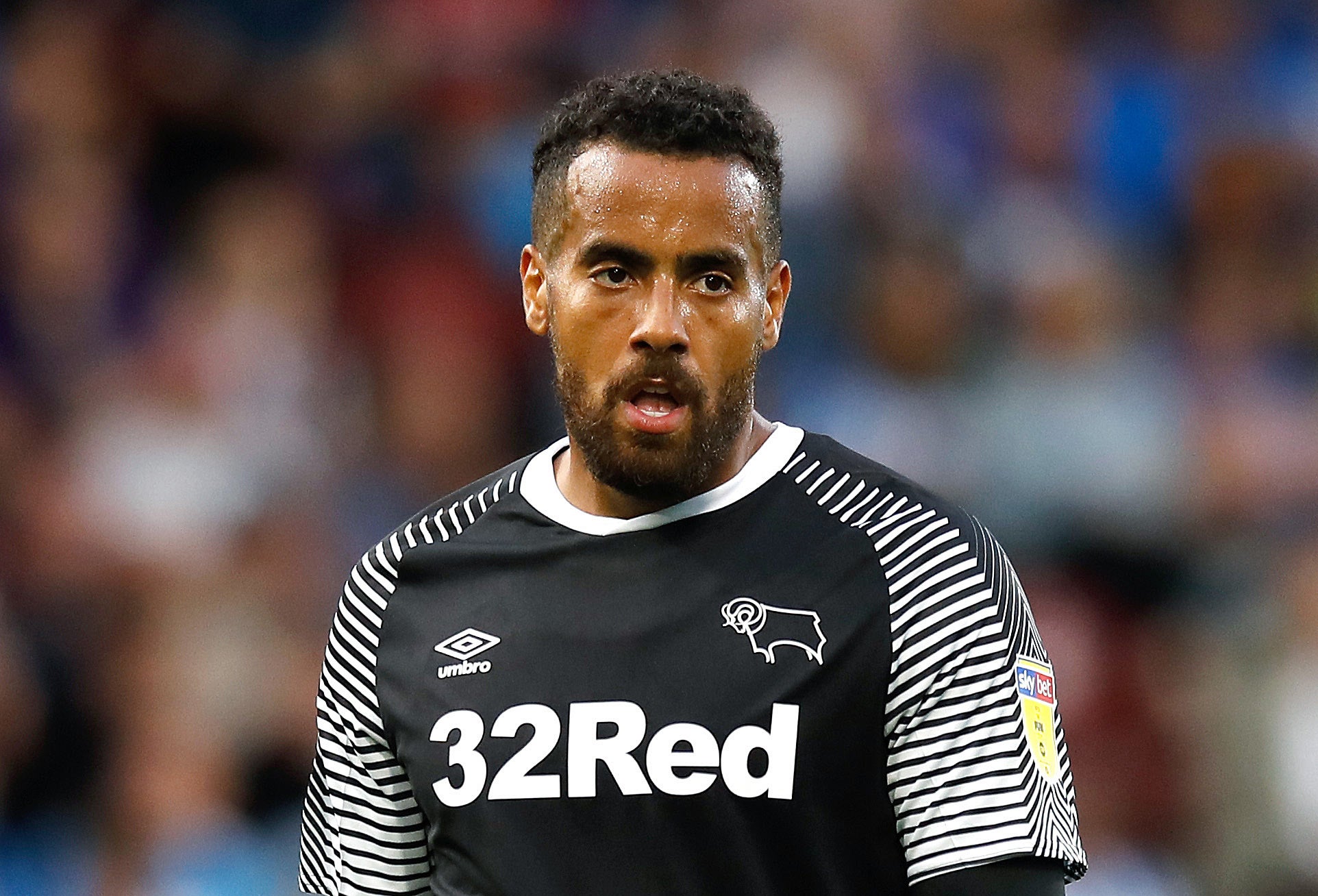 Robbery victim Derby County’s Tom Huddlestone during the Sky Bet Championship match at the John Smith’s Stadium, Huddersfield (Martin Rickett/PA)