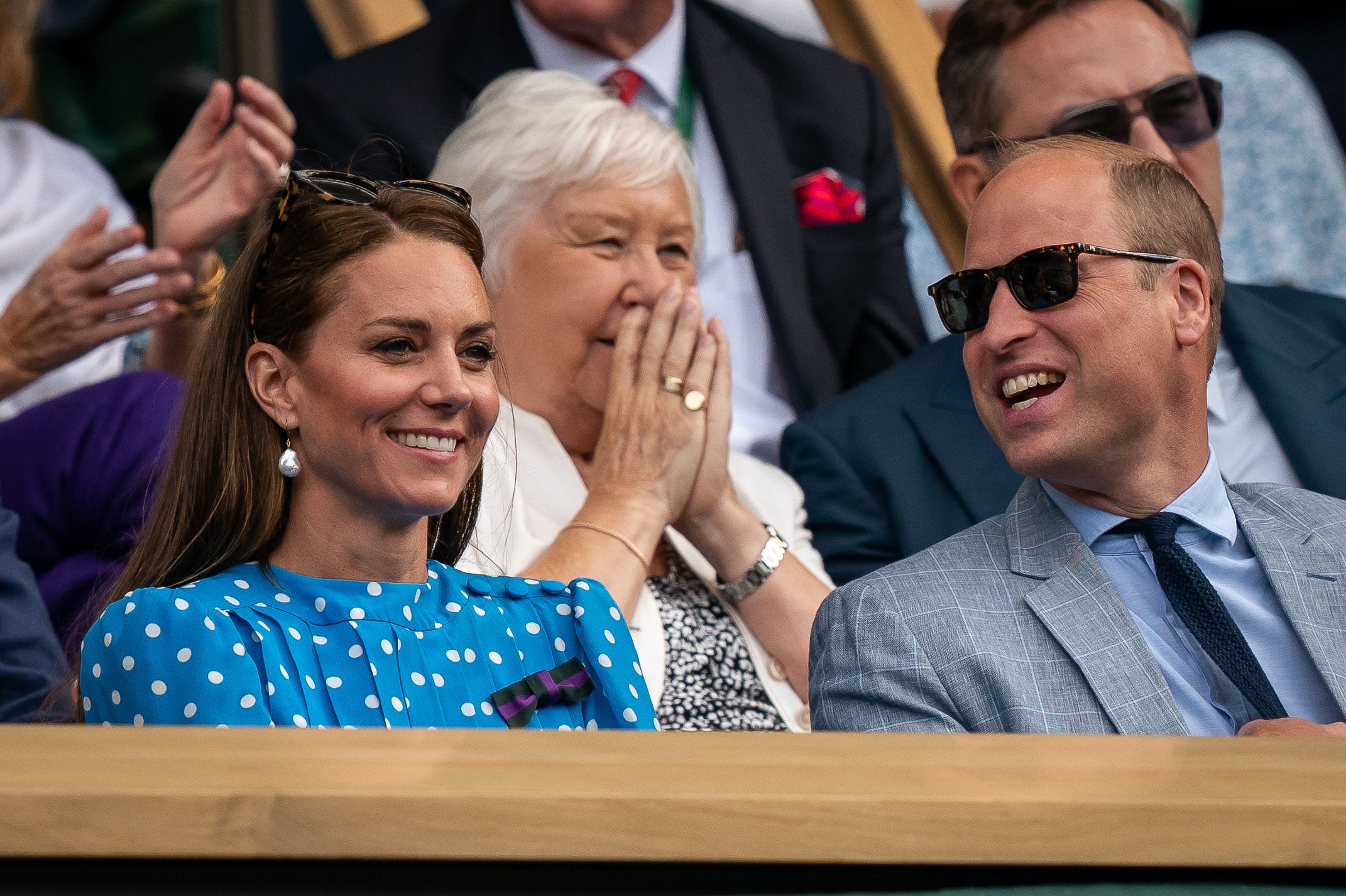 The Duchess and Duke of Cambridge watch the quarter final match between Novak Djokovic and Jannik Sinner (Aaron Chown/PA)