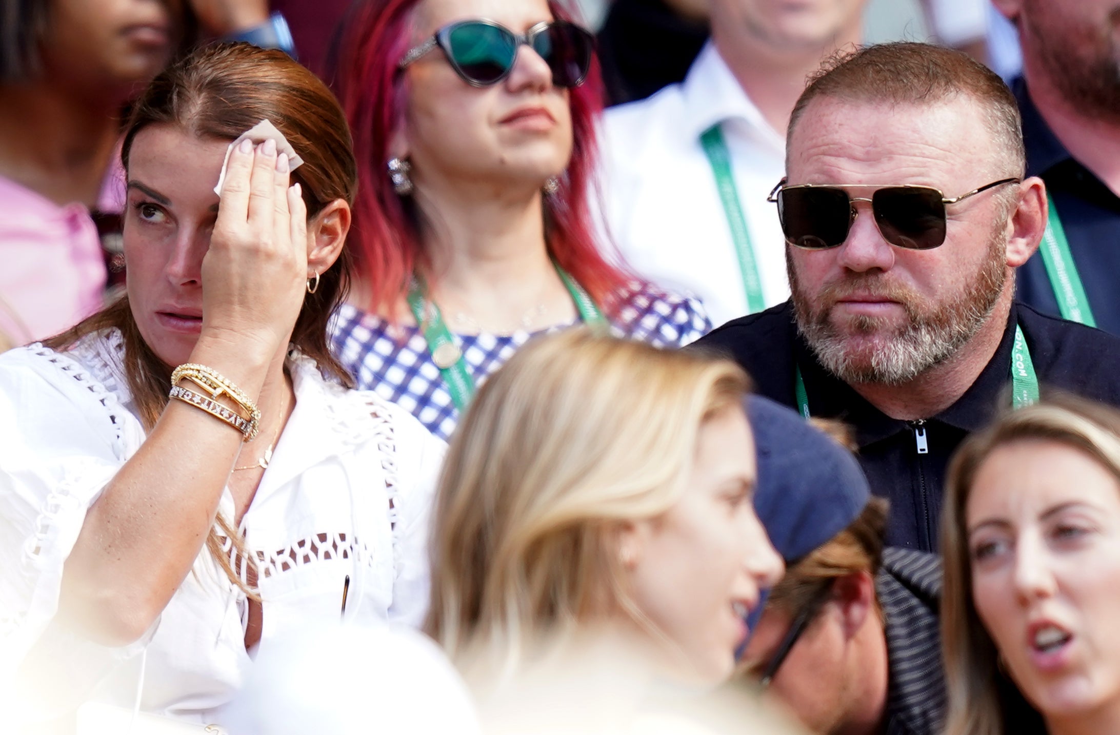 Coleen and Wayne Rooney watched on from the stands (Adam Davy/PA)