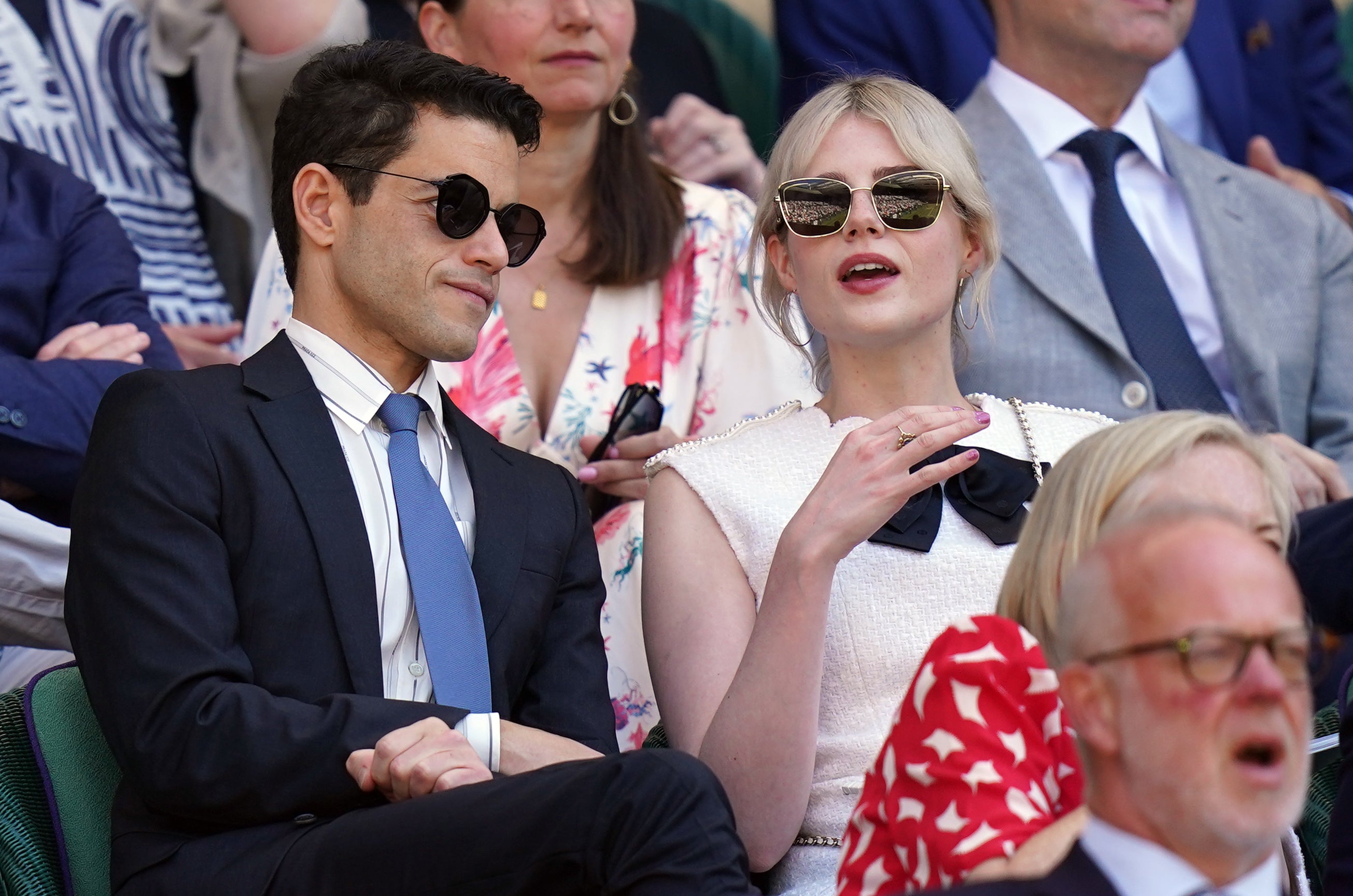 Rami Malek and Lucy Boynton were among the stars from the entertainment world in the Royal Box (Adam Davy/PA)