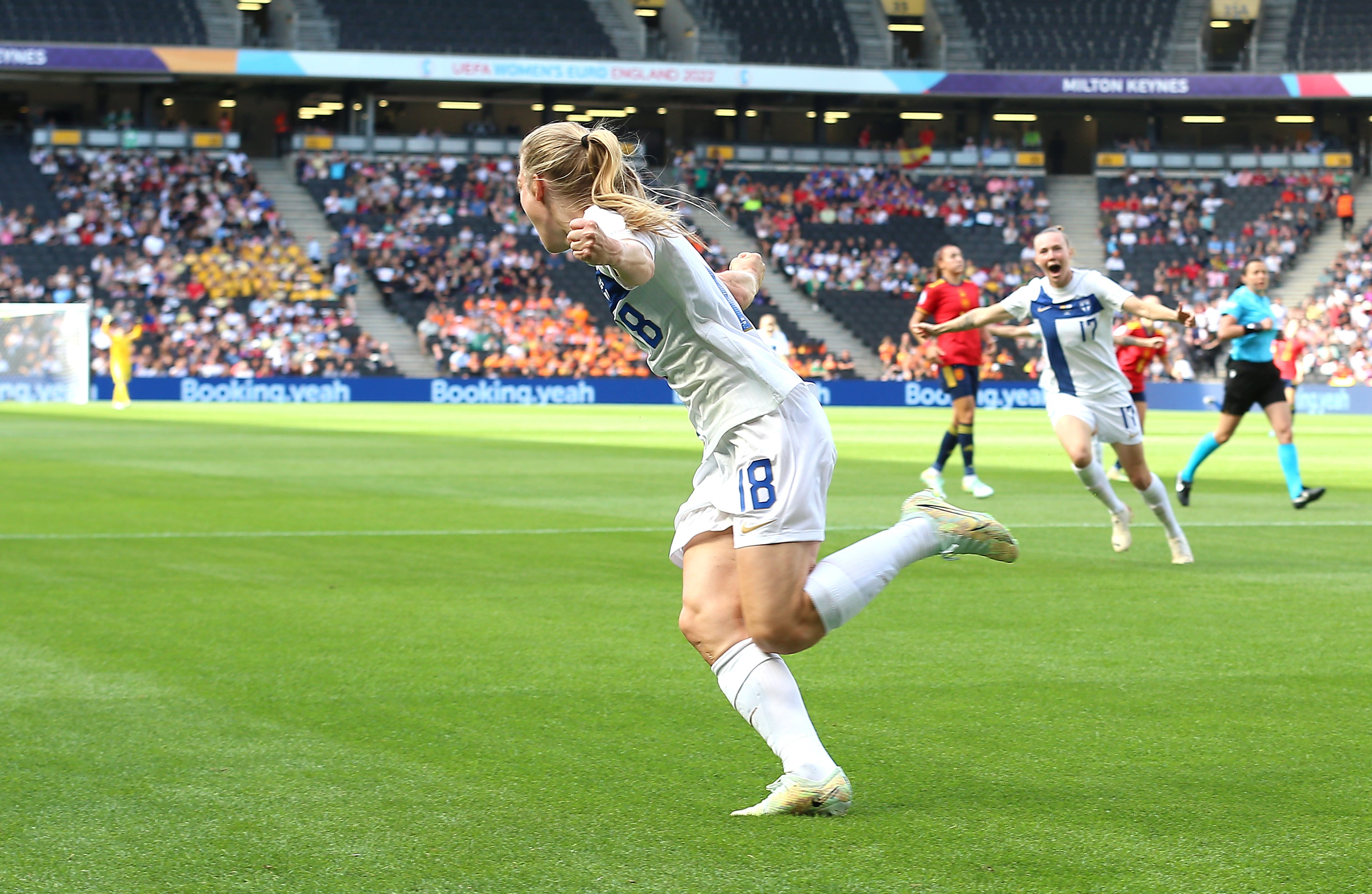 Linda Sallstrom opened the scoring for Finland in the first minute (Nigel French/PA)