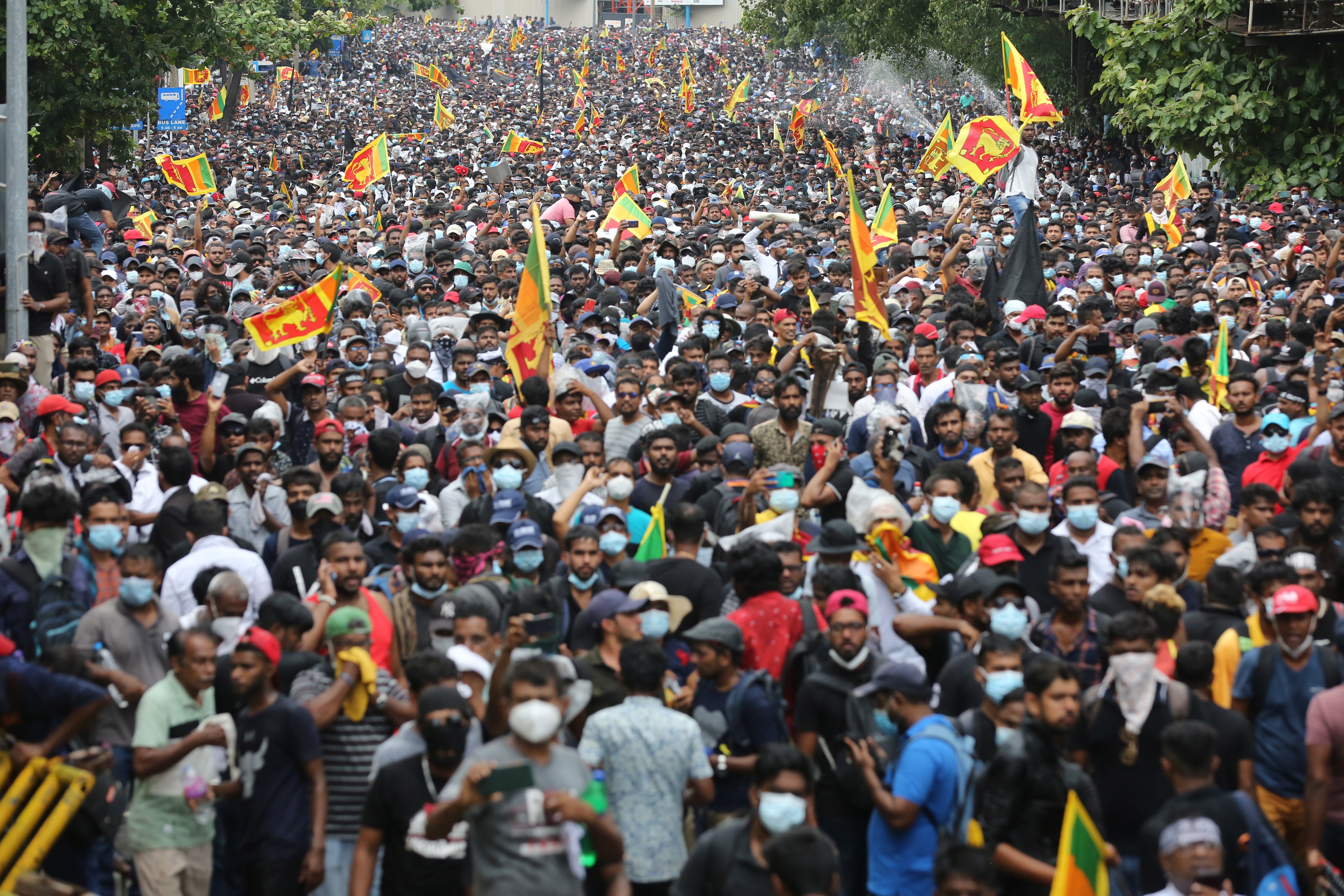 An anti-government protest in Colombo, calling for the resignation of the president over his alleged failure to address the economic crisis