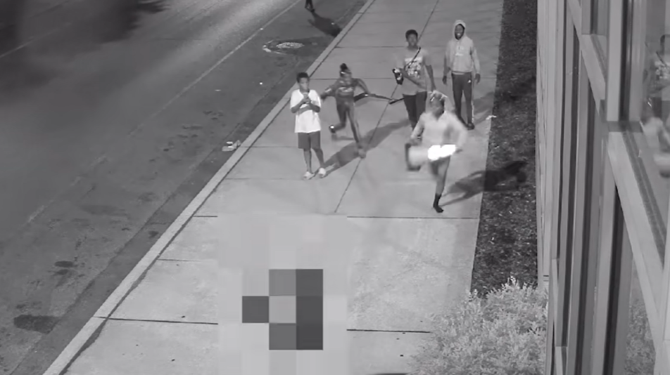 Officers from the Philadelphia Police Department are asking for the public’s help in identifying seven teenagers who were seen in surveillance footage attacking an elderly man with a traffic cone