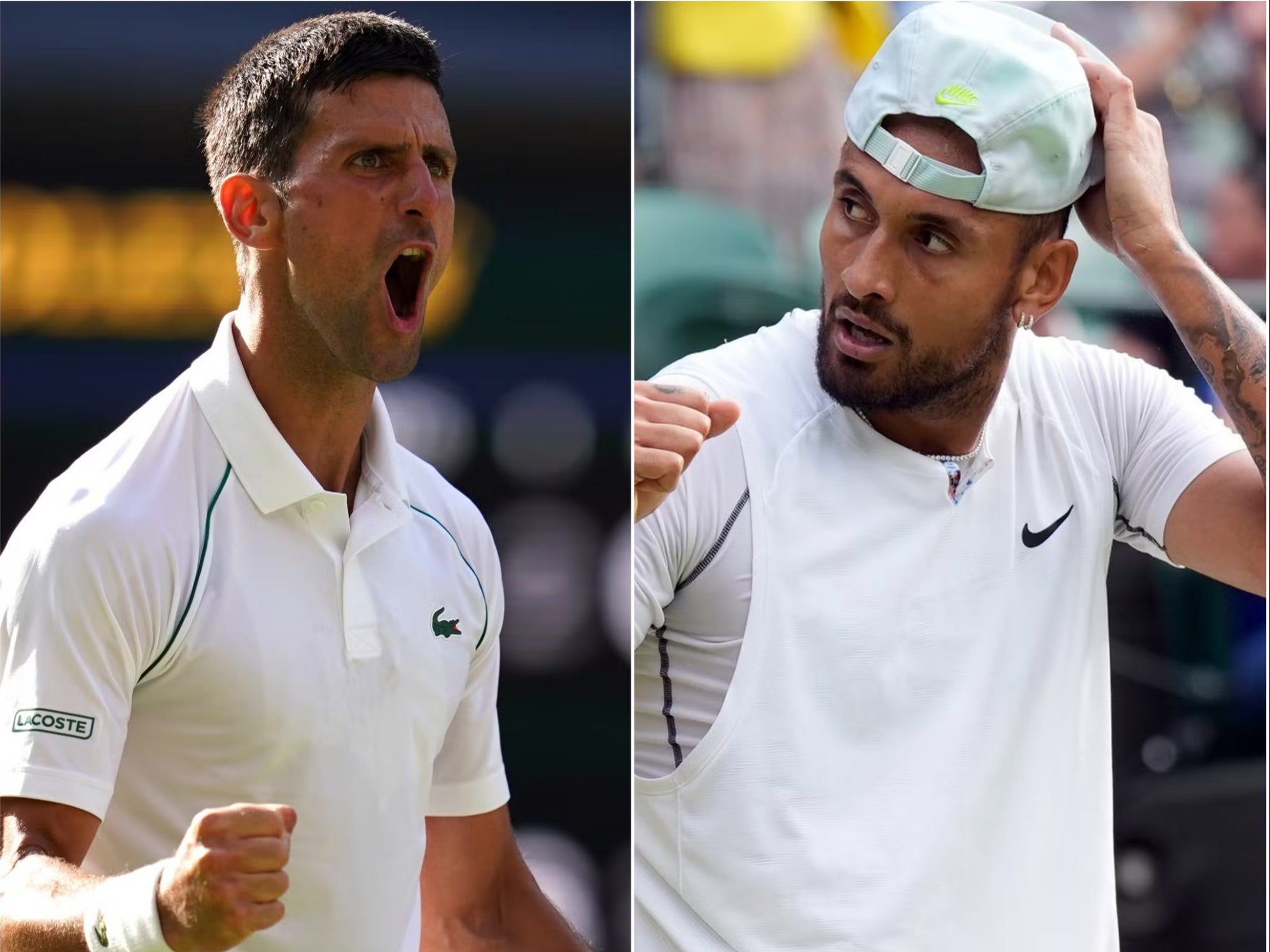 Novak Djokovic and Nick Kyrgios