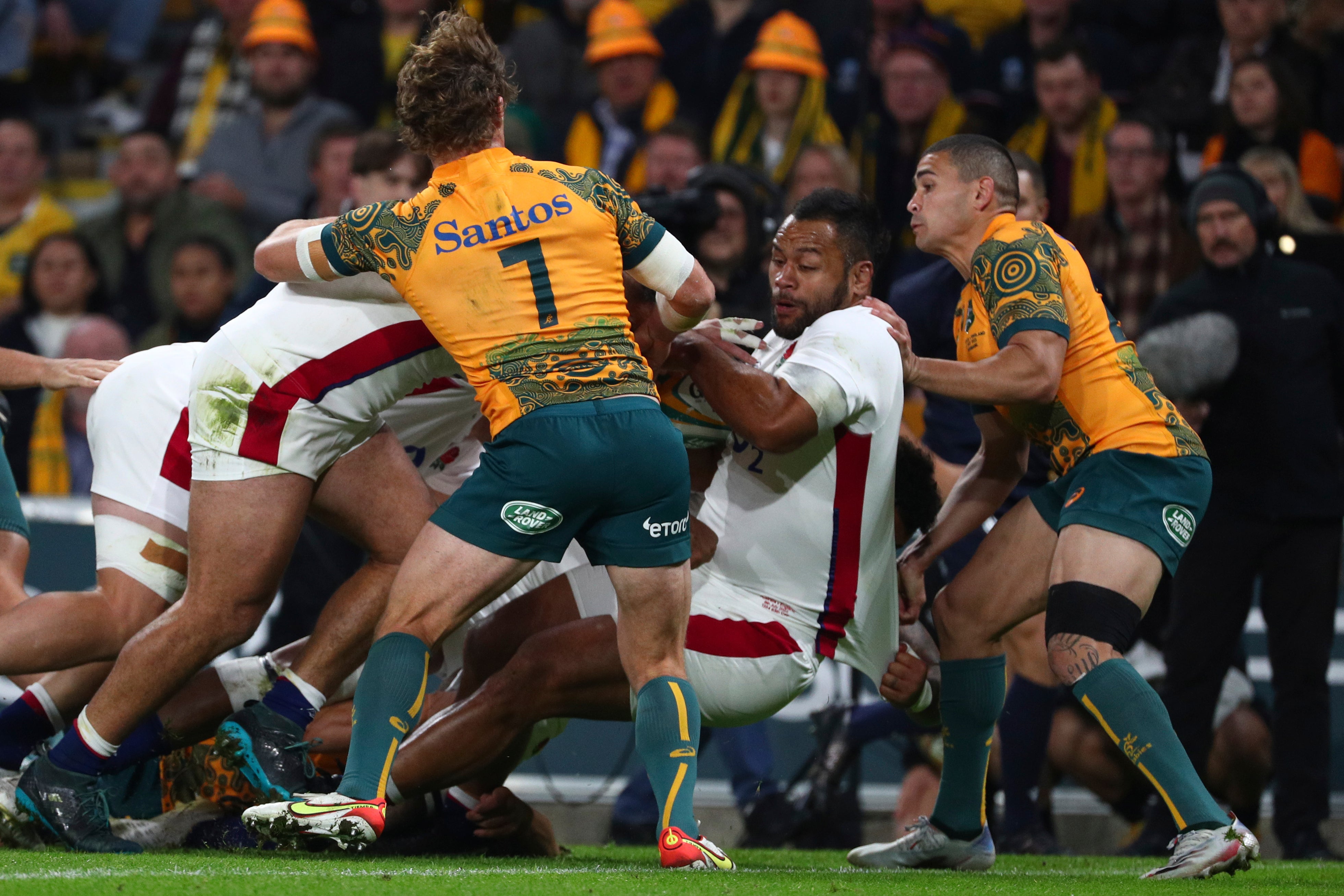 Billy Vunipola scored a try as England dominated early (Tertius Pickard/AP)