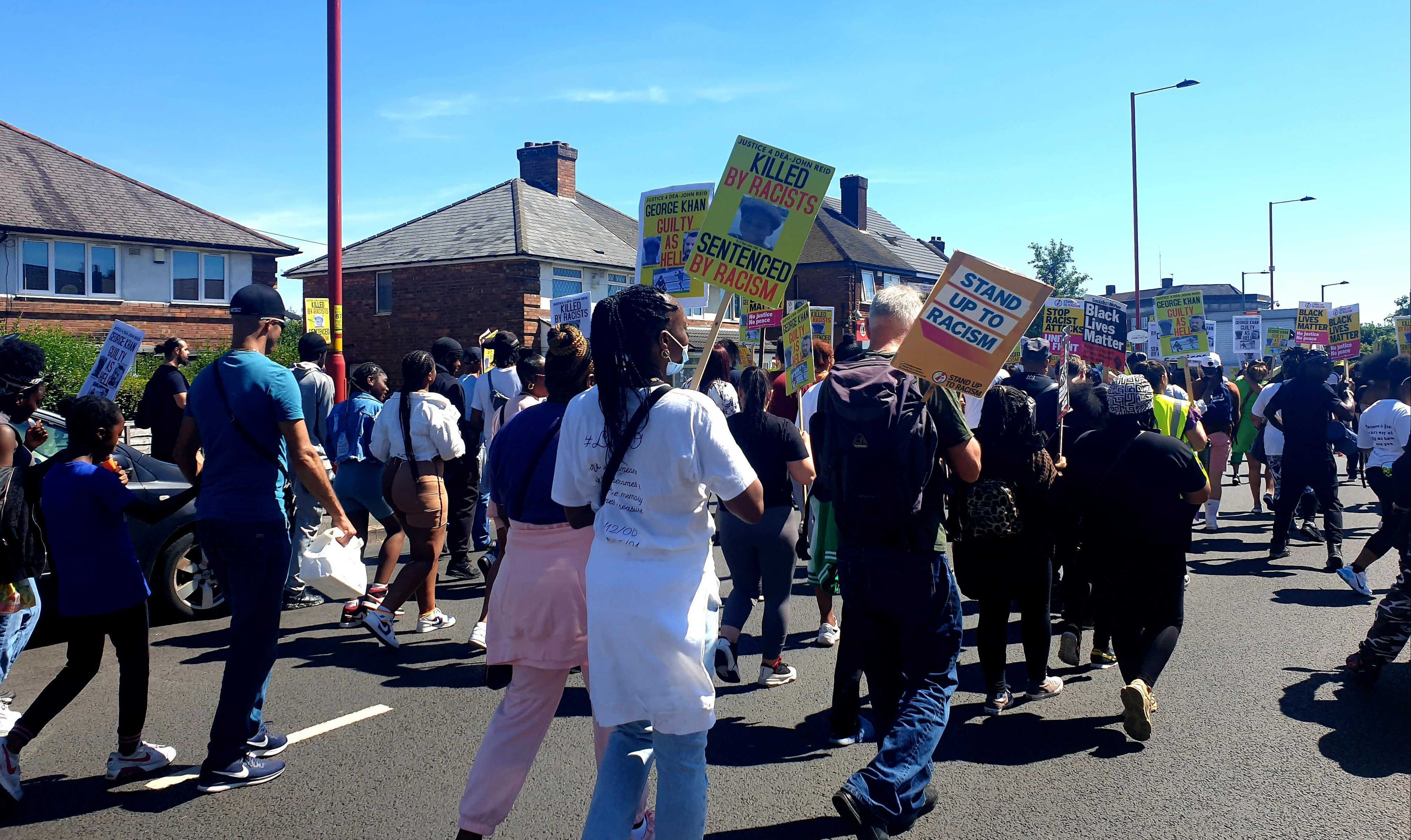 Activists marched through Kingstanding, Birmingham on Saturday afternoon