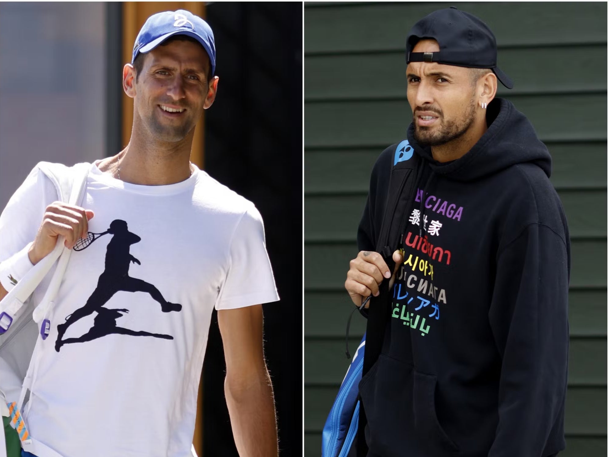 Novak Djokovic and Nick Kyrgios (PA)