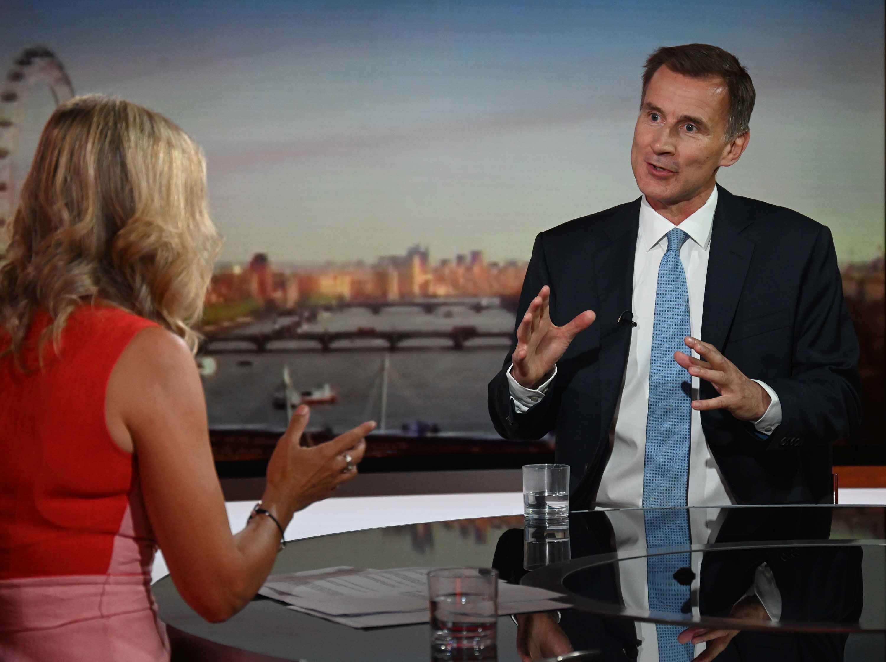 Former health secretary Jeremy Hunt was speaking to the BBC on Sunday