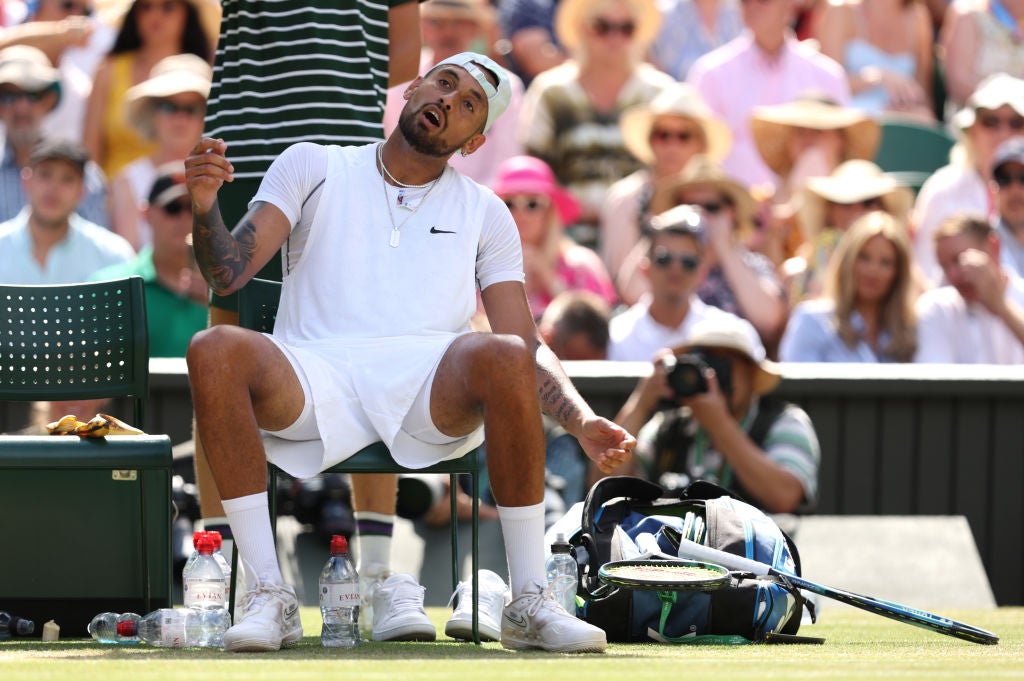 Kyrgios became frustrated after being broken in the second set