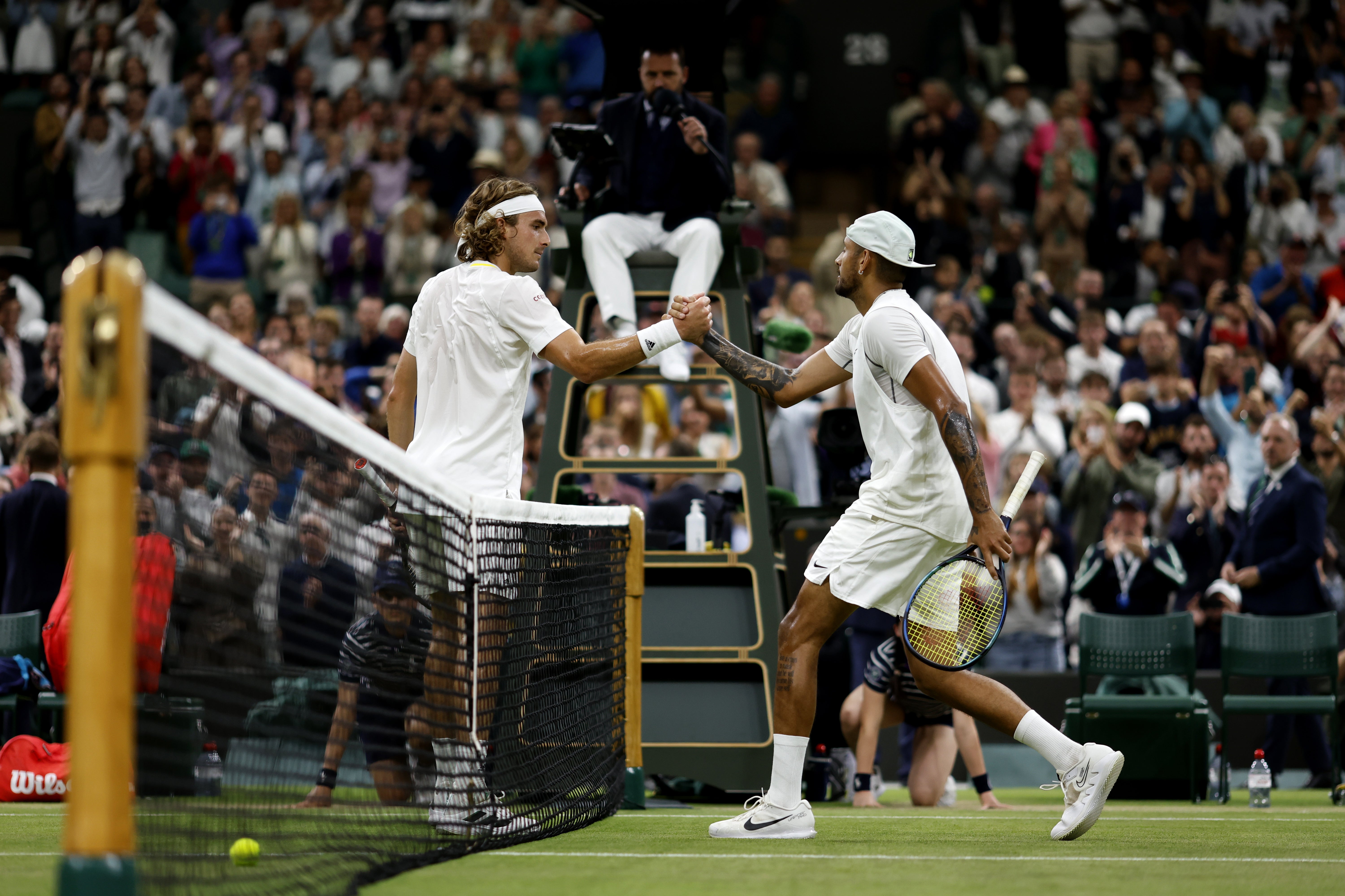 Nick Kyrgios saw off Stefanos Tsitsipas in a memorable clash in the third round (Steven Paston/PA)