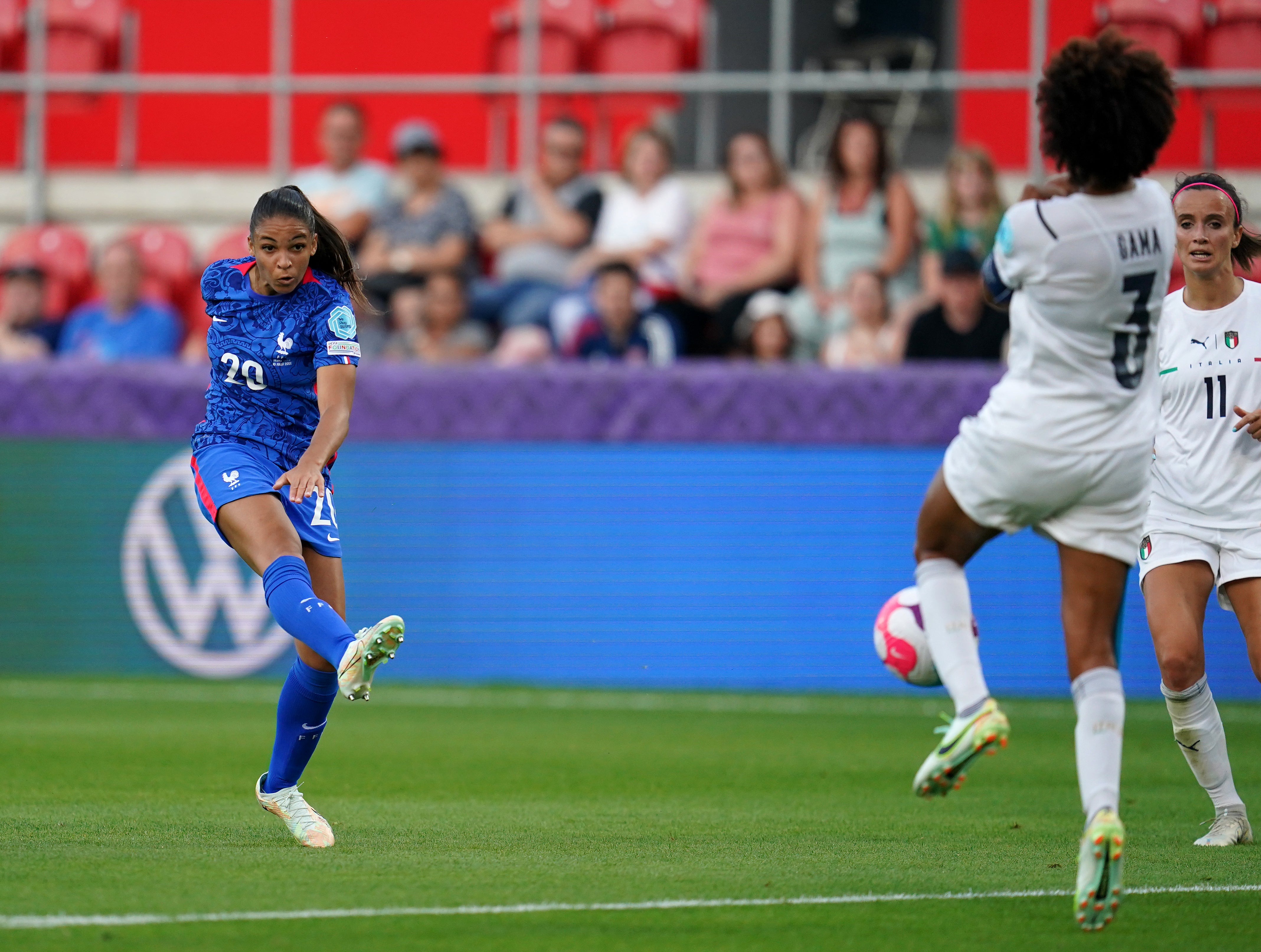 Geyoro may have grabbed the headlines but Cascarino’s long-range strike for France’s third goal was a fine effort (Nick Potts/PA)