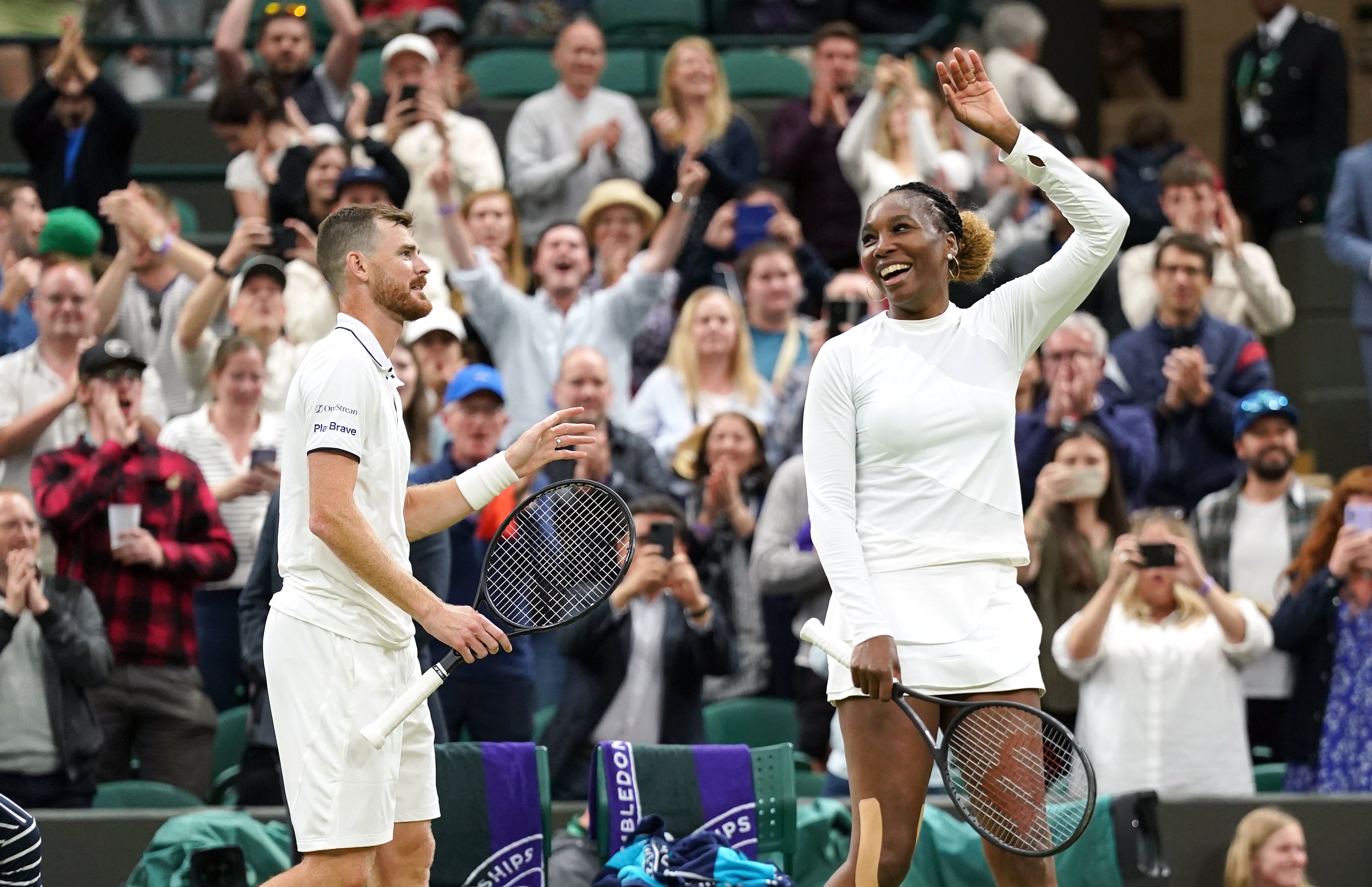 Venus Williams makes her return to Wimbledon, playing with Jamie Murray in the mixed doubles (Zac Goodwin/PA)