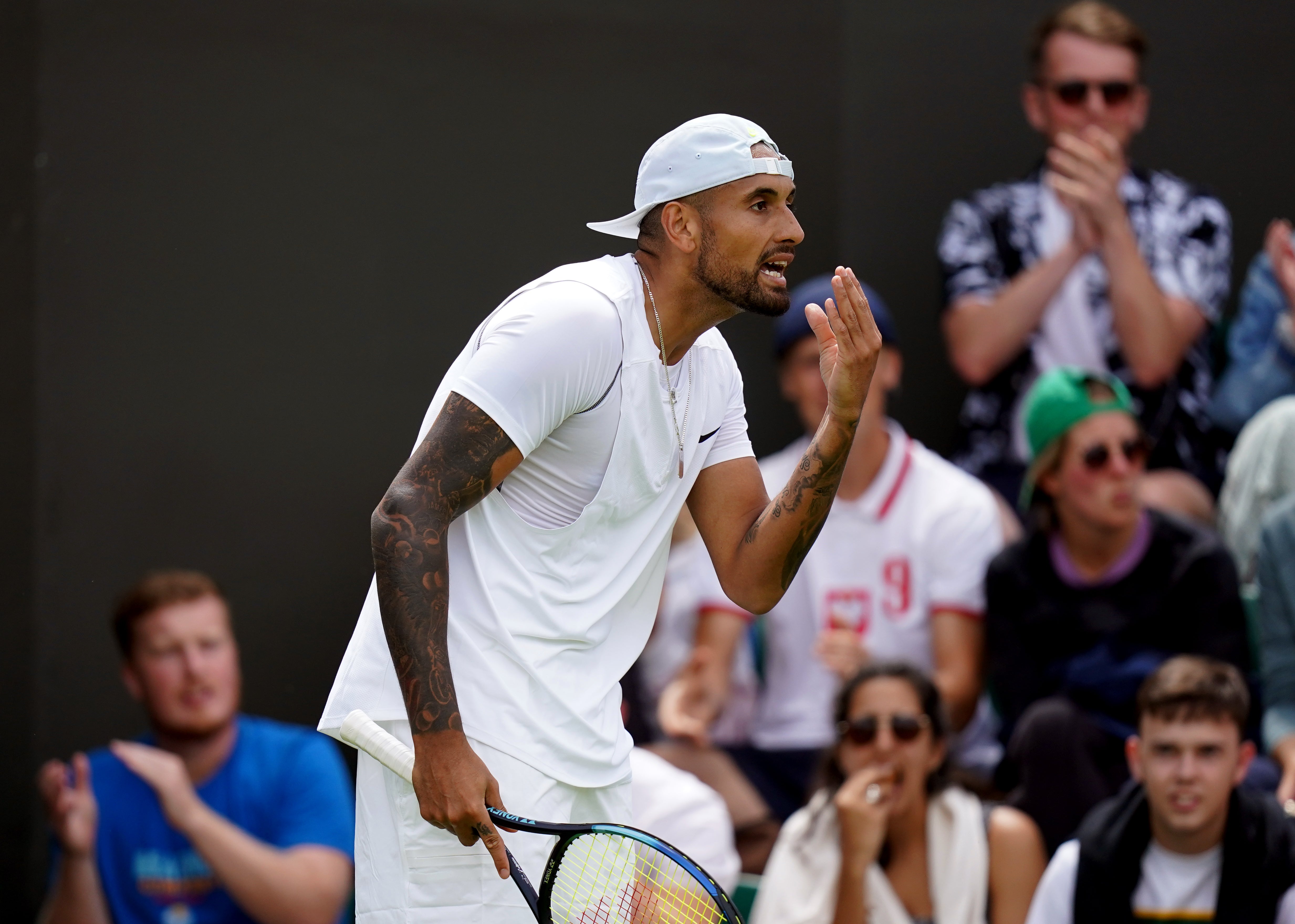 Nick Kyrgios comes through a fiery five-set clash with Britain’s Paul Jubb – but the Australian was later fined after admitting to spitting towards a spectator (Adam Davy/PA)