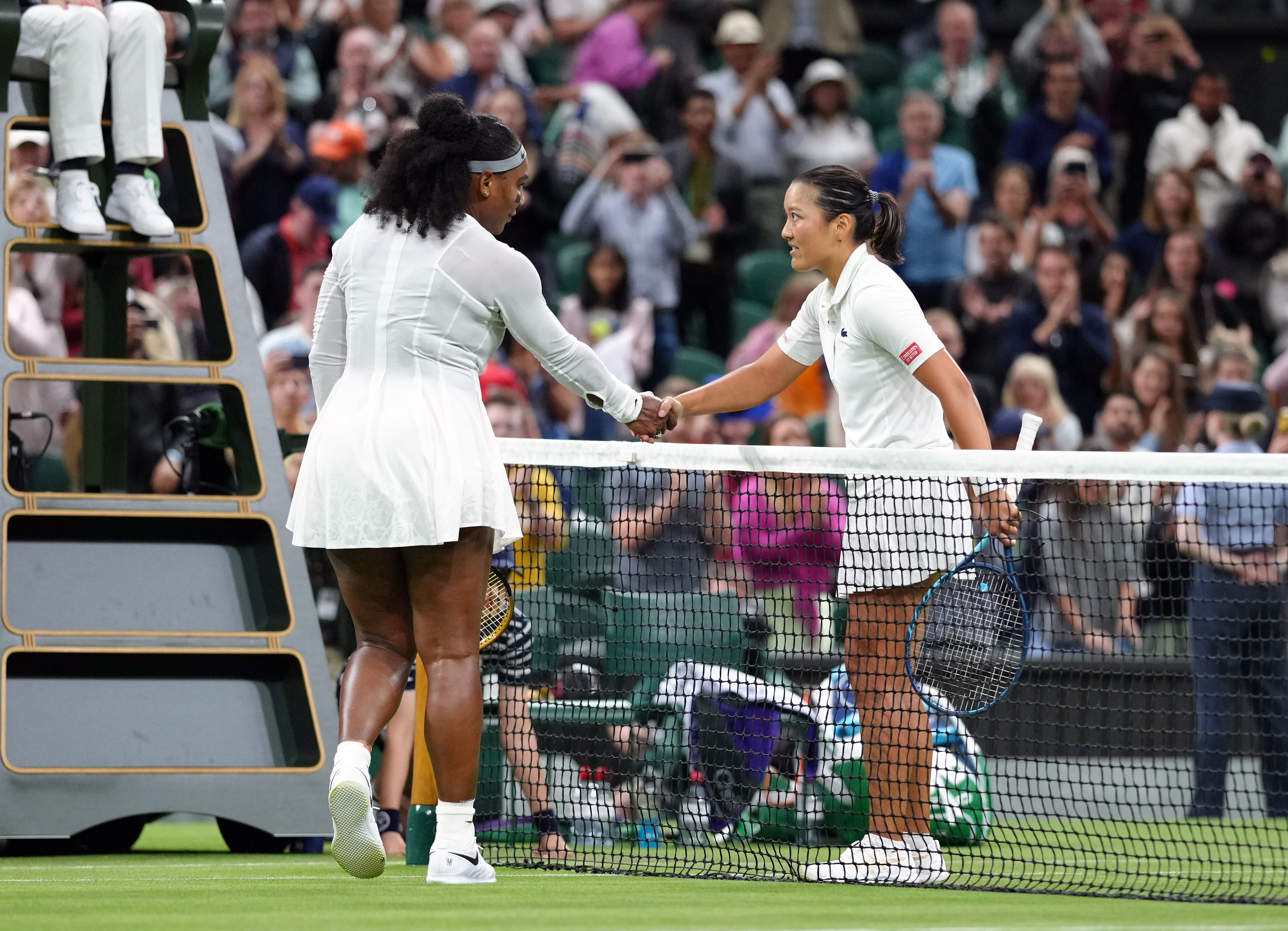 Harmony Tan stuns Serena Williams under the roof, knocking out the 23-time grand slam singles champion in the first round (John Walton/PA)