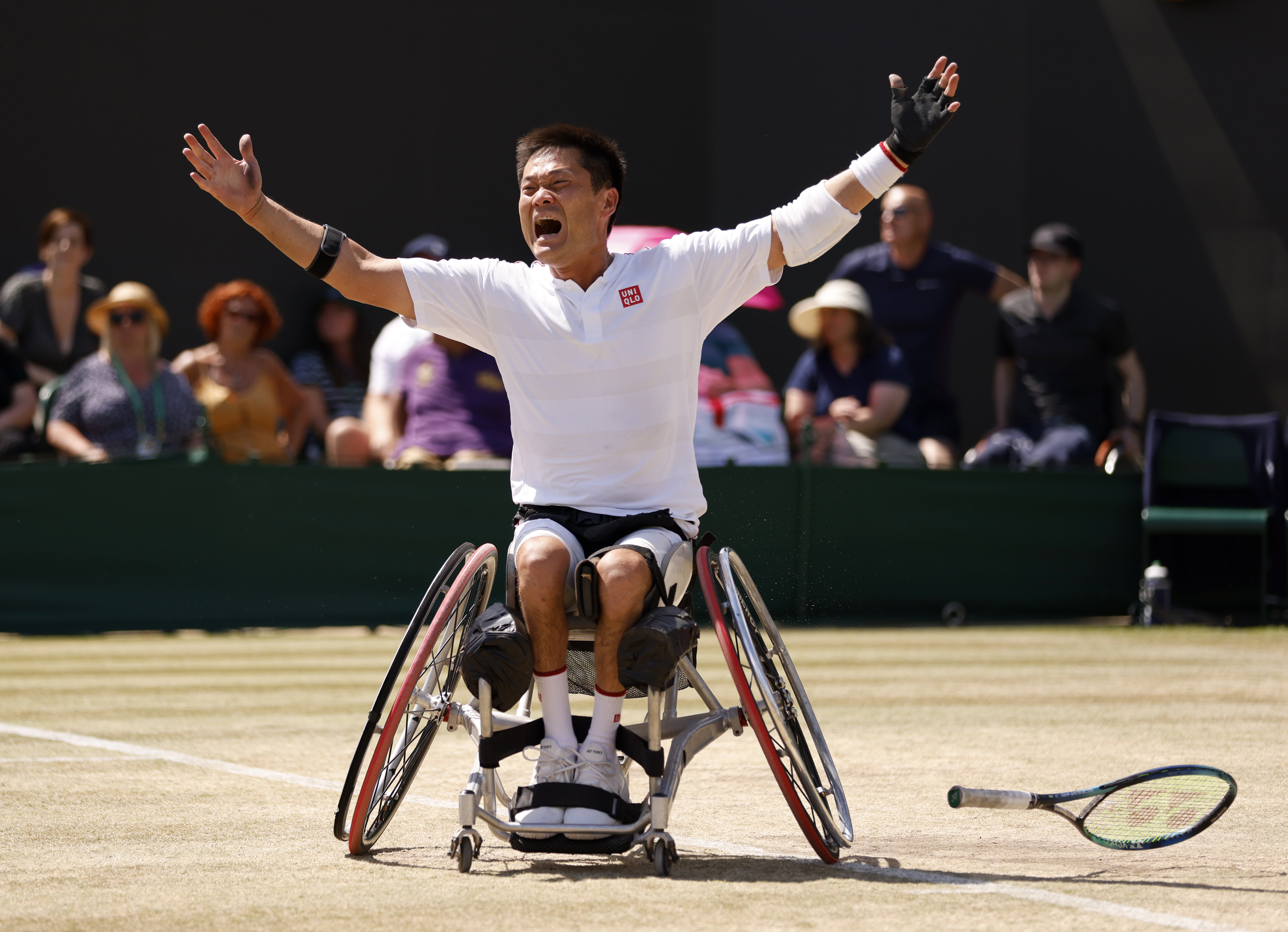 Shingo Kunieda completed the ‘Golden Slam’ by beating Britain’s Alfie Hewett in a thrilling men’s wheelchair singles final (Steven Paston/PA)