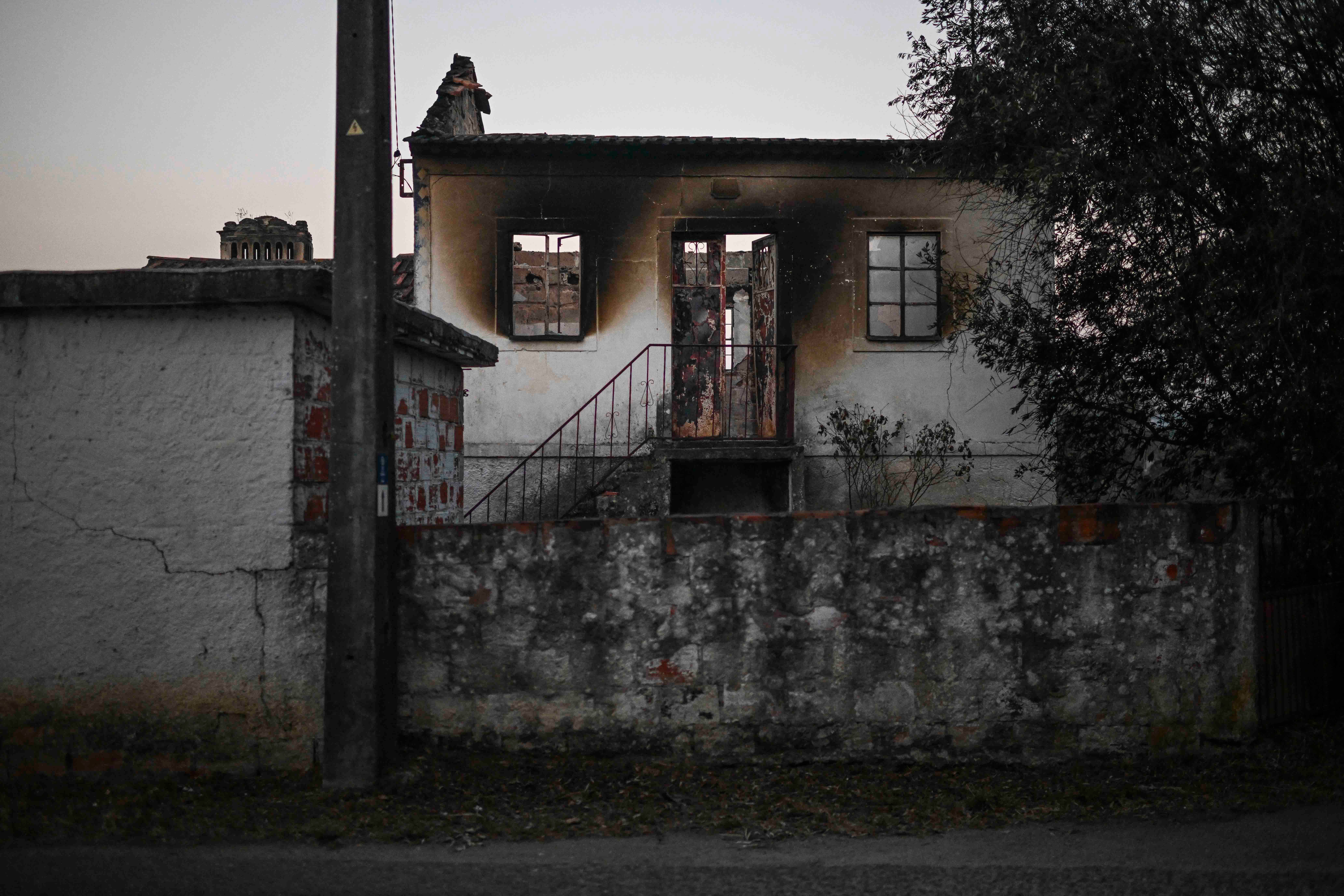 A burnt out house at Freixianda in Alvaiazere, Portugal