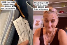 Woman finds $300 and note in Coach purse she bought for $7 at thrift store: ‘Be a Martha’