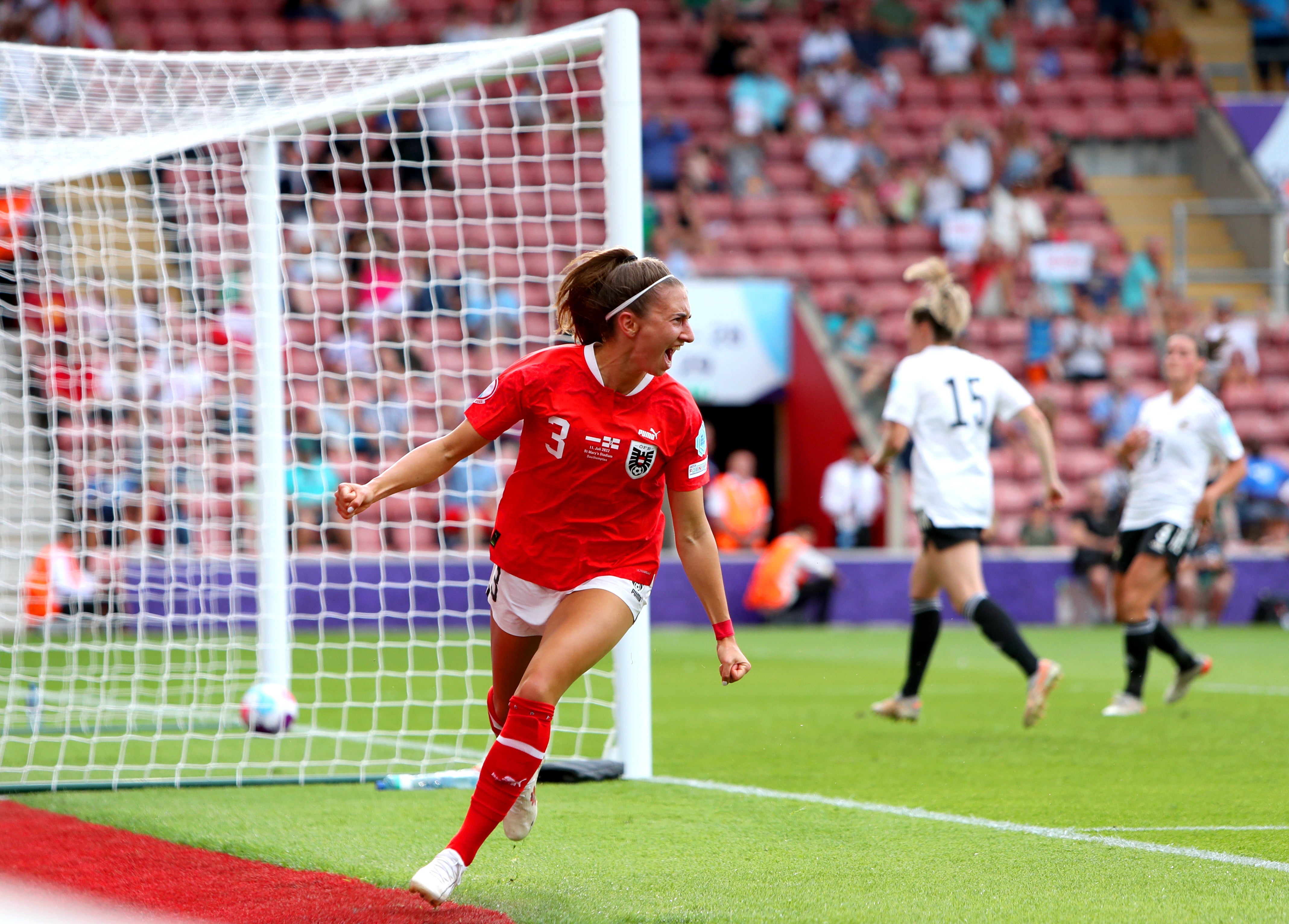 Katharina Naschenweng’s late second wrapped up the victory (Kieran Cleeves/PA).