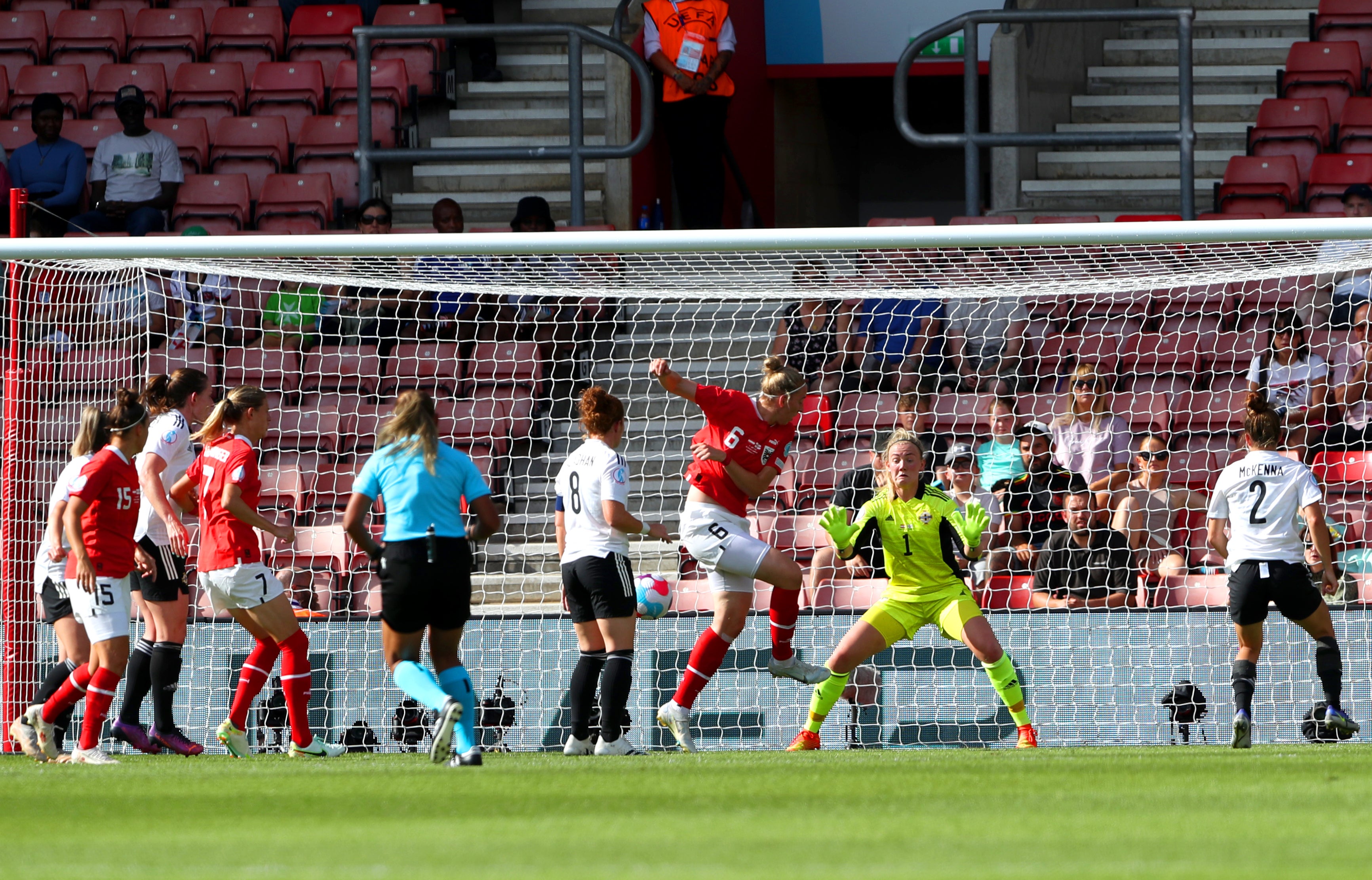 Austria’s Katharina Schiechtl opened the scoring (Kieran Cleeves/PA).