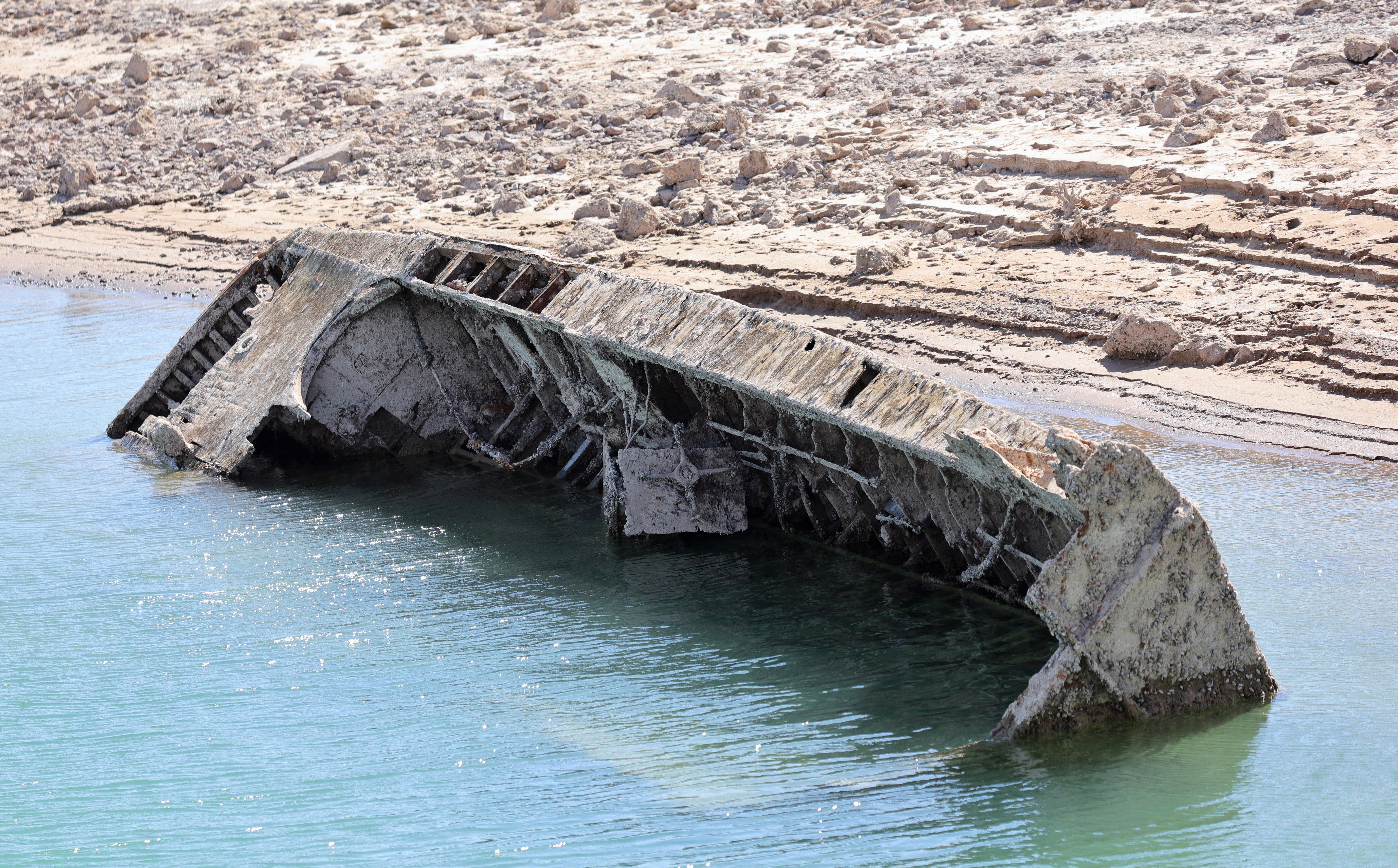 World War II-era boat revealed as Lake Mead dries out from intense drought