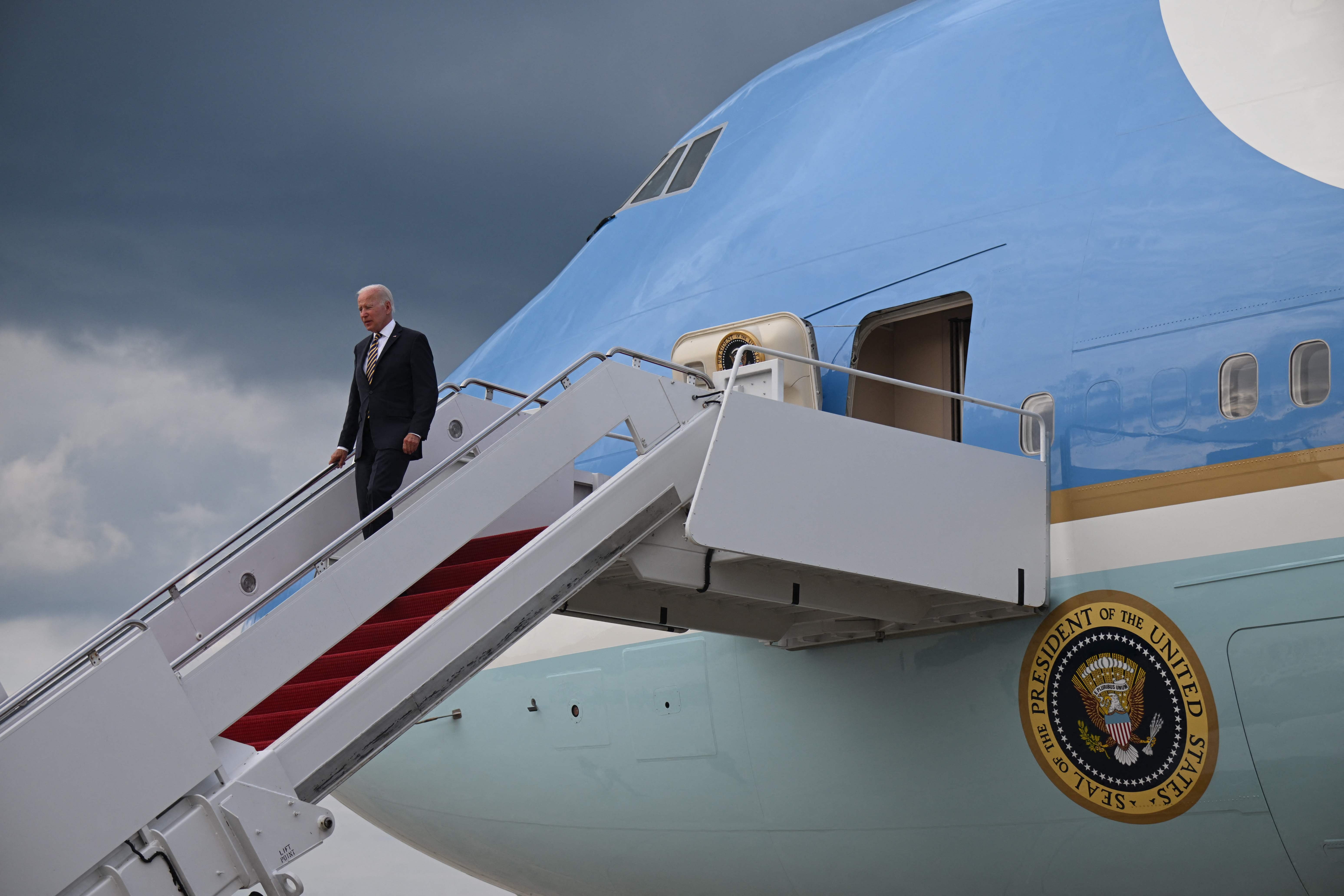 Joe Biden at Joint Base Andrews in Maryland this week. As a candidate for president, he vowed to reverse the kid-glove treatment Riyadh had received under Donald Trump