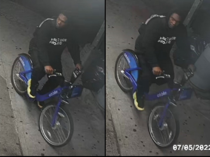 A man suspected to be responsible for a string of stabbings of unhoused people in New York City is seen fleeing the scene of one of the attacks on a Citi Bike