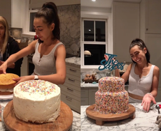 Bride sparks debate for baking her own sprinkle wedding cake: ‘I spent less than $50’